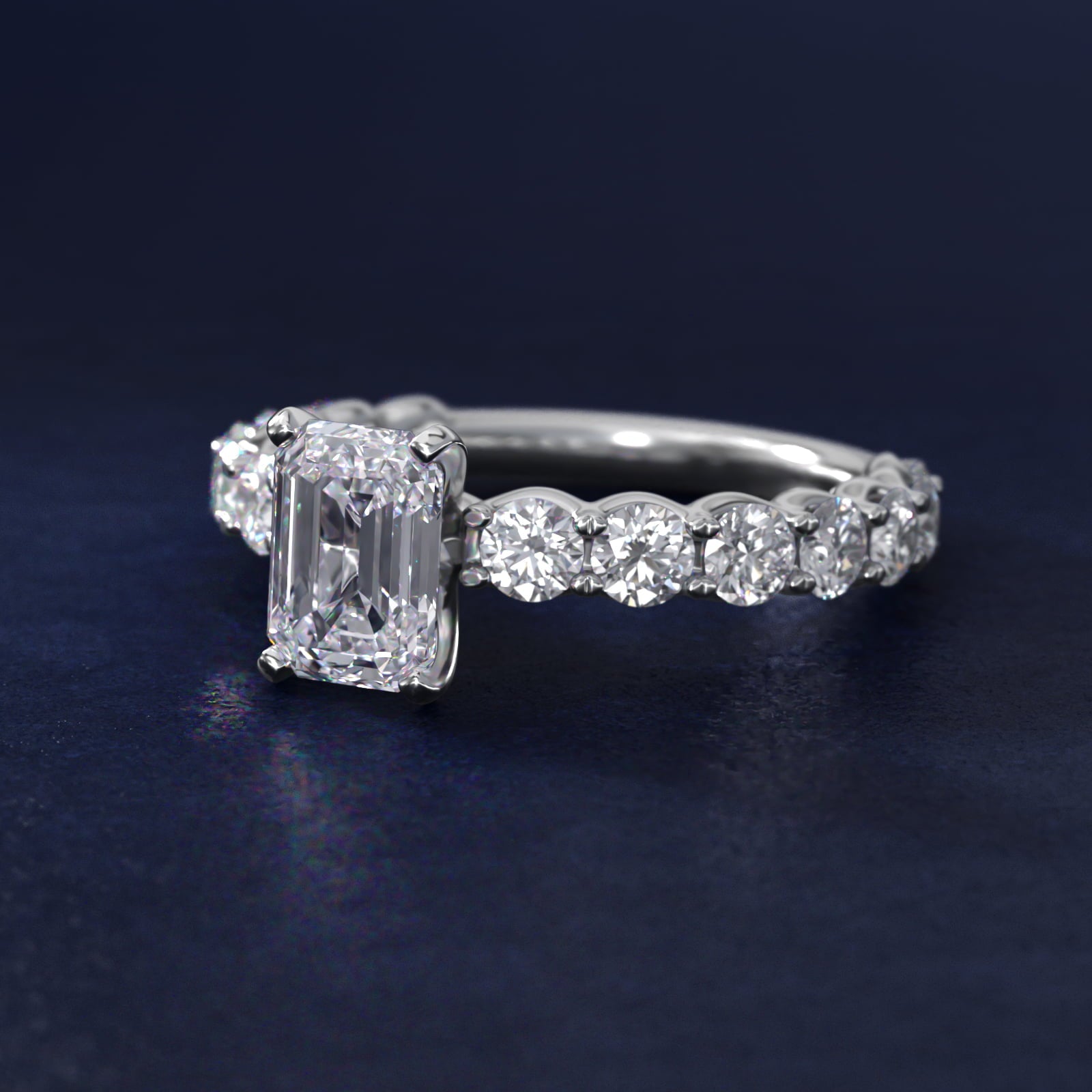 Selene Diamond Engagement Ring in Platinum (1 1/3 ct. tw.) - Emerald Center