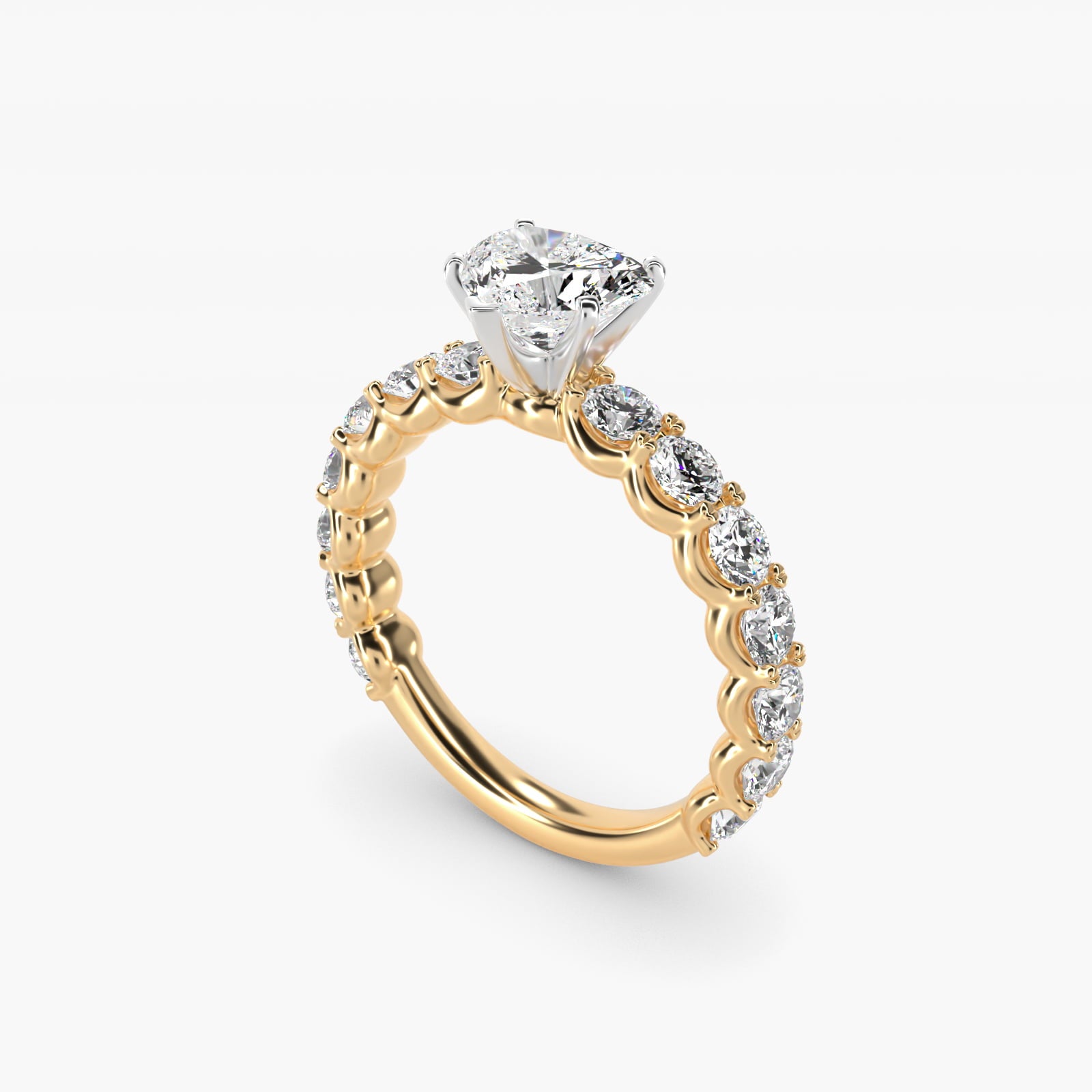 Selene Diamond Engagement Ring in 14k Yellow Gold (1 1/3 ct. tw.) - Heart Center