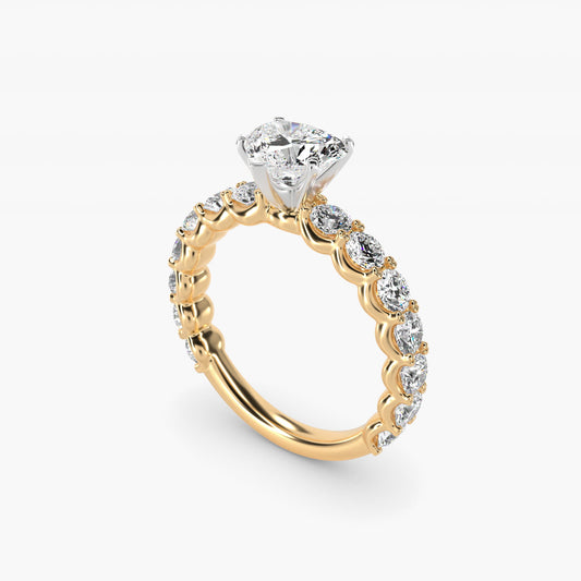 Selene Diamond Engagement Ring in 14k Yellow Gold (1 1/3 ct. tw.) - Heart Center