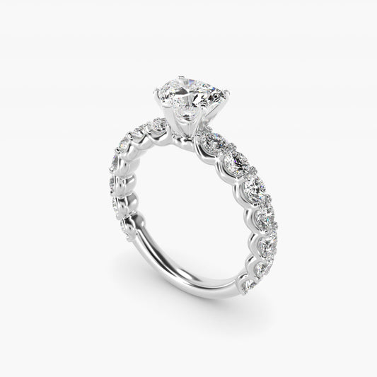 Selene Diamond Engagement Ring in Platinum (1 1/3 ct. tw.) - Heart Center