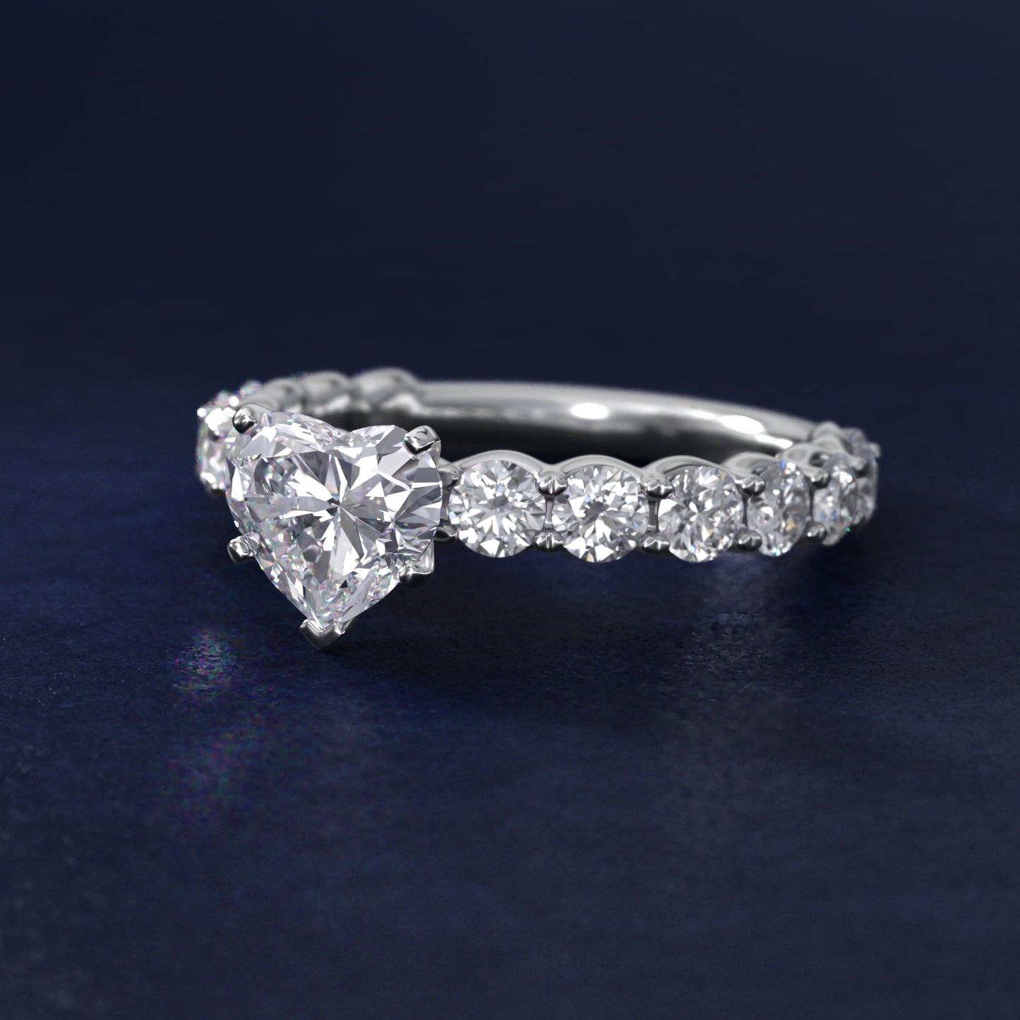 Selene Diamond Engagement Ring in Platinum (1 1/3 ct. tw.) - Heart Center