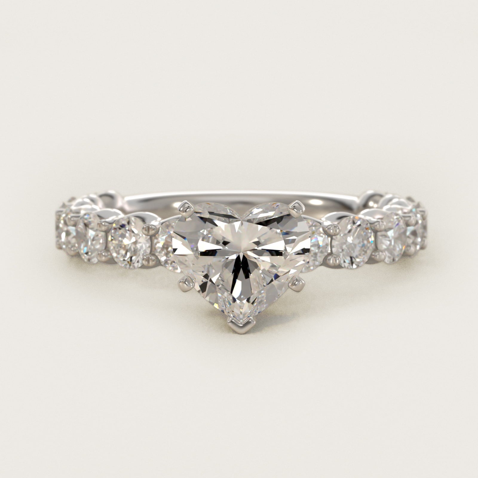 Selene Diamond Engagement Ring in Platinum (1 1/3 ct. tw.) - Heart Center