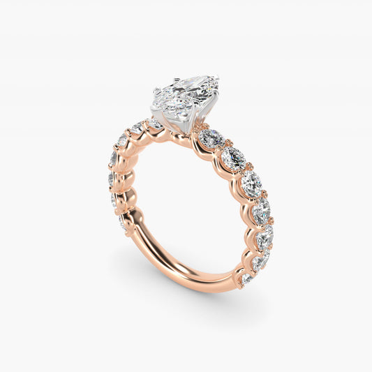 Selene Diamond Engagement Ring in 14k Rose Gold (1 1/3 ct. tw.) - Marquise Center