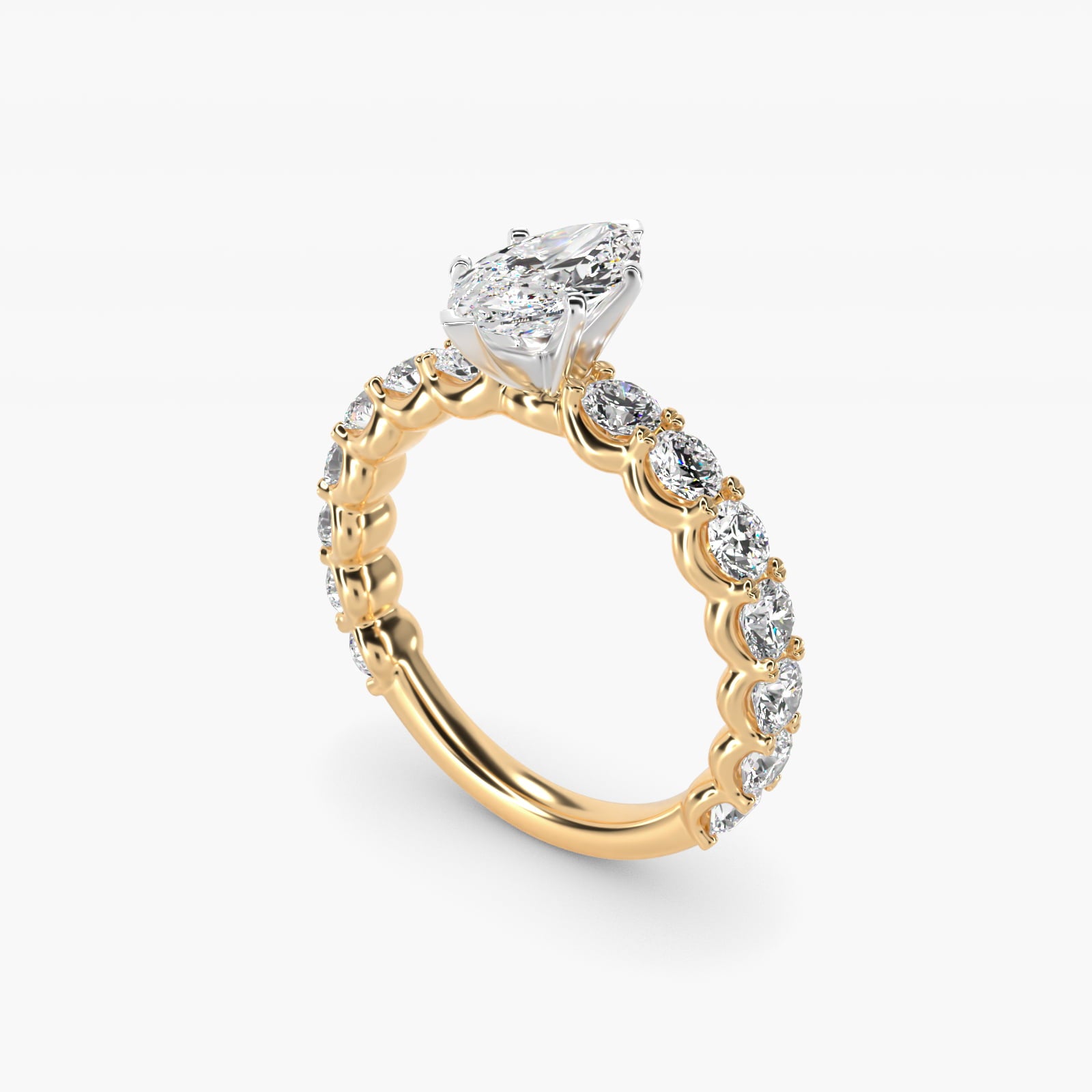 Selene Diamond Engagement Ring in 18k Yellow Gold (1 1/3 ct. tw.) - Marquise Center