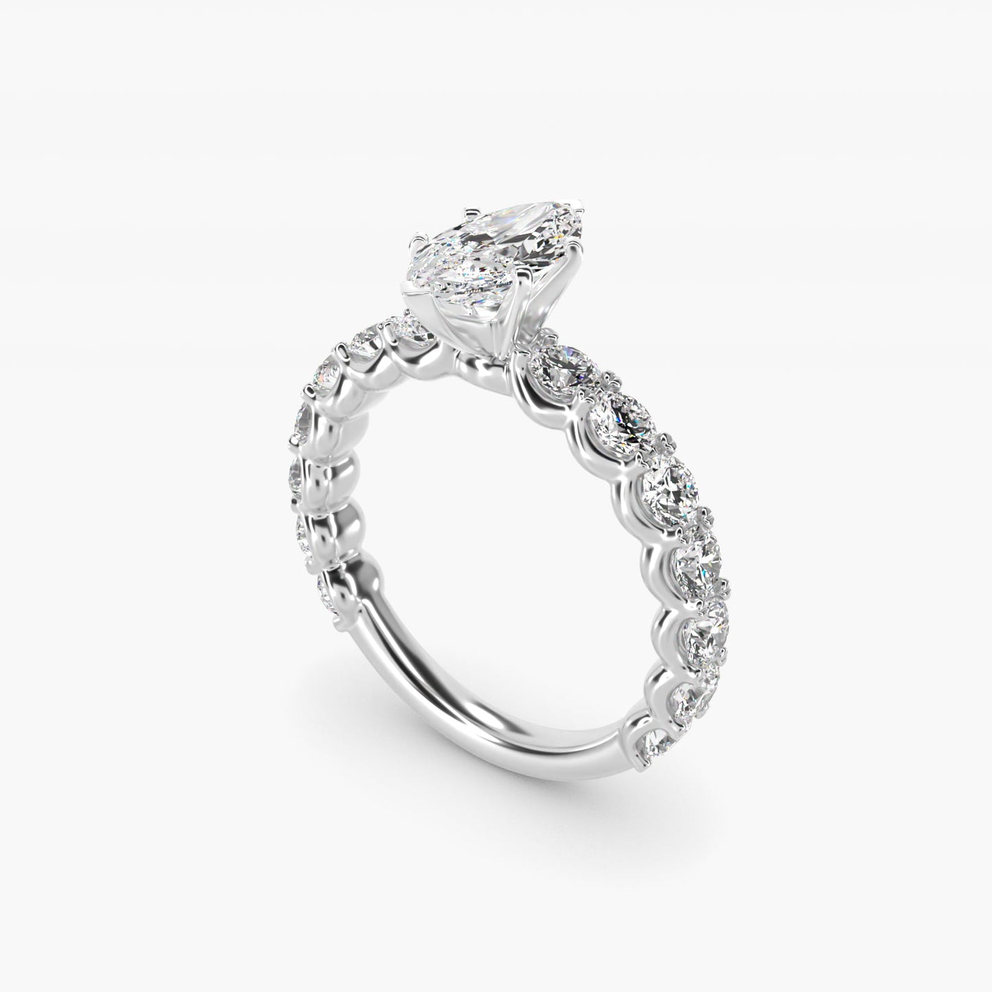 Selene Diamond Engagement Ring in Platinum (1 1/3 ct. tw.) - Marquise Center
