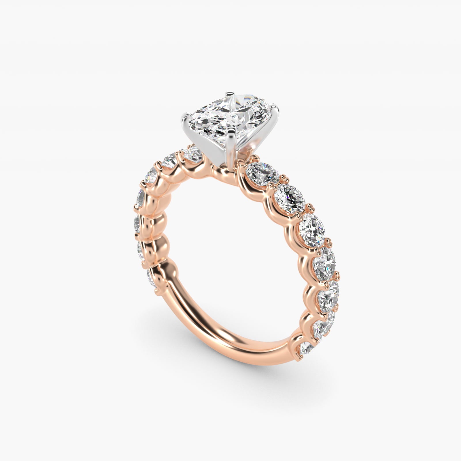 Selene Diamond Engagement Ring in 14k Rose Gold (1 1/3 ct. tw.) - Oval Center