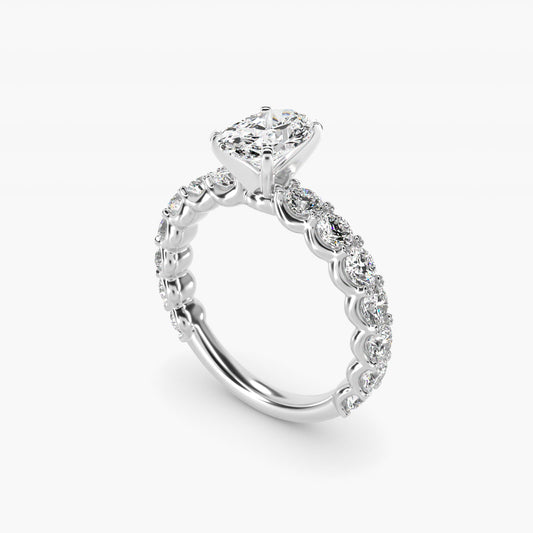Selene Diamond Engagement Ring in 18k White Gold (1 1/3 ct. tw.) - Oval Center