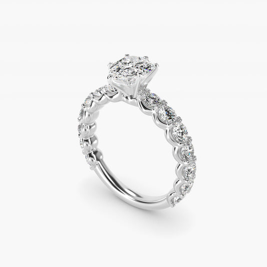 Selene Diamond Engagement Ring in Platinum (1 1/3 ct. tw.) - Pear Center