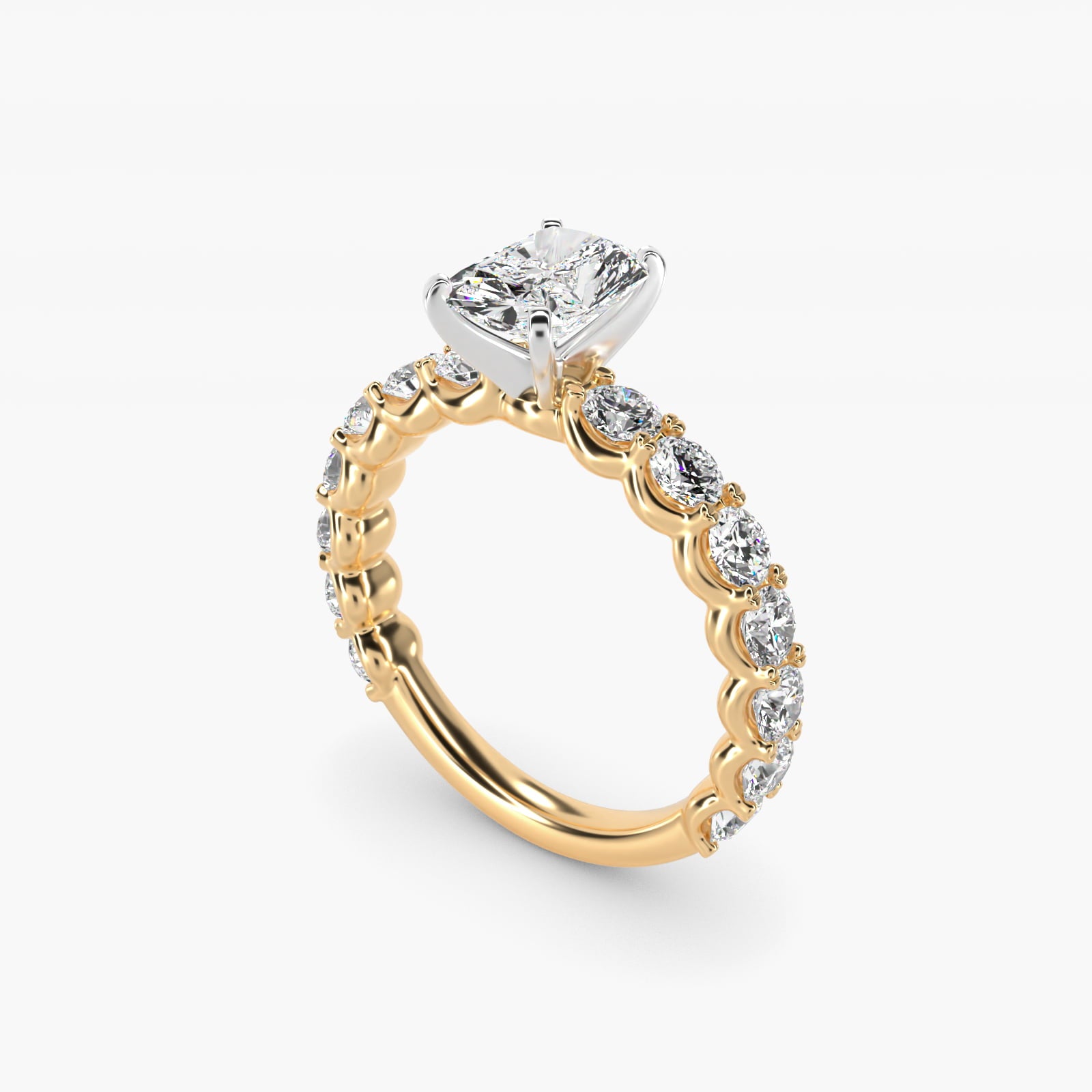 Selene Diamond Engagement Ring in 14k Yellow Gold (1 1/3 ct. tw.) - Radiant Center