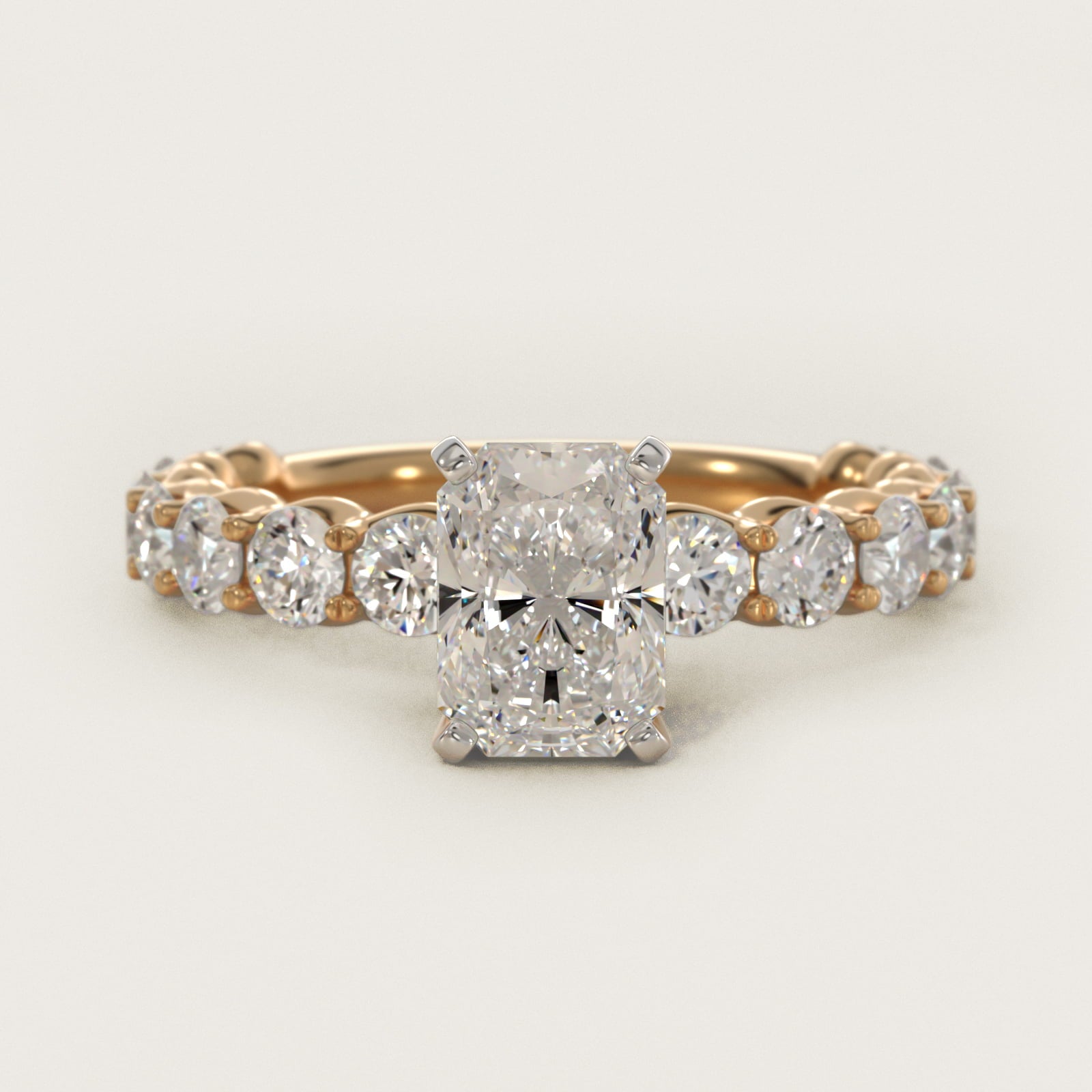 Selene Diamond Engagement Ring in 14k Yellow Gold (1 1/3 ct. tw.) - Radiant Center