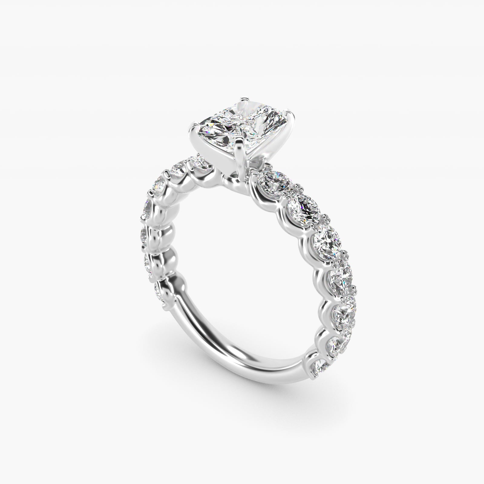Selene Diamond Engagement Ring in Platinum (1 1/3 ct. tw.) - Radiant Center