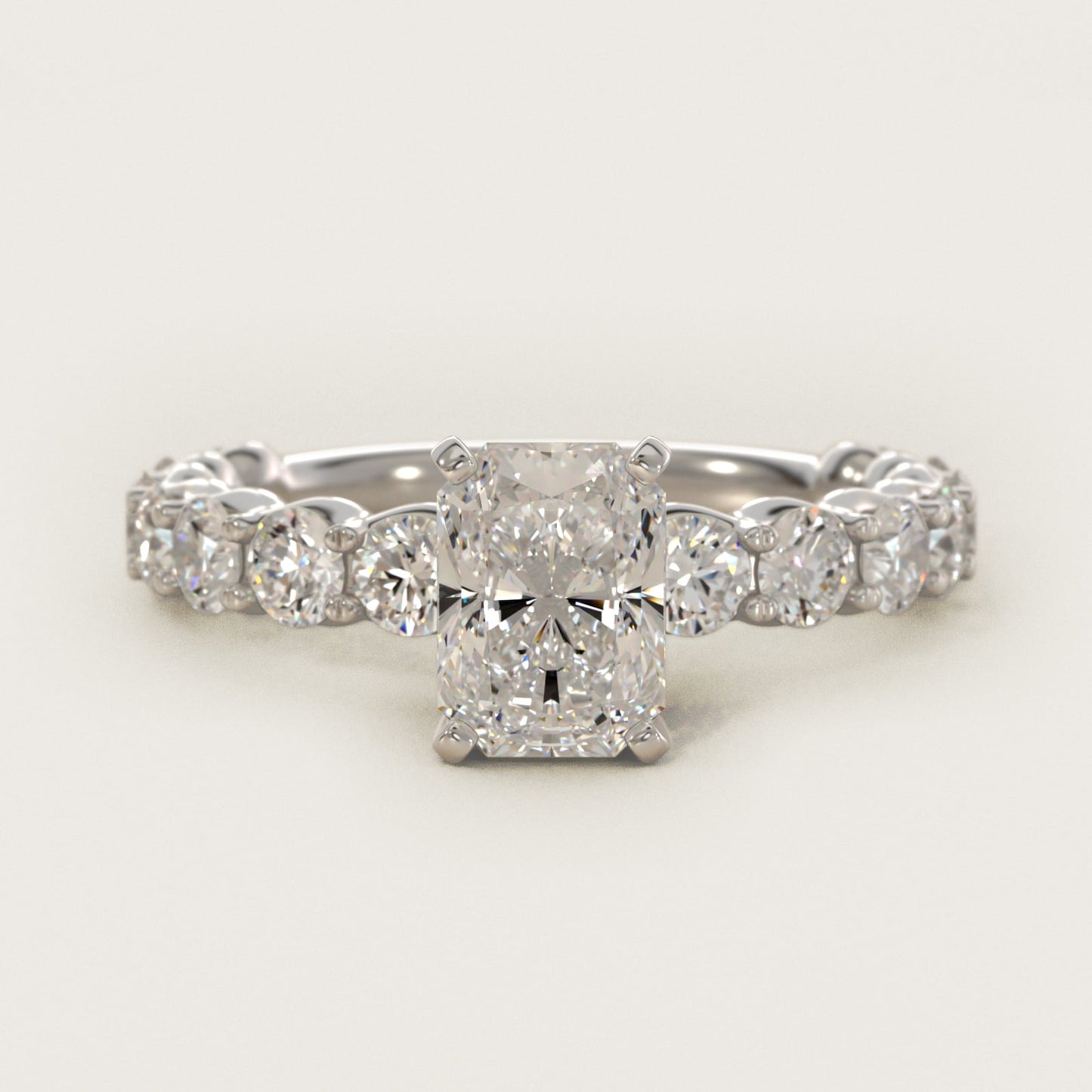 Selene Diamond Engagement Ring in Platinum (1 1/3 ct. tw.) - Radiant Center
