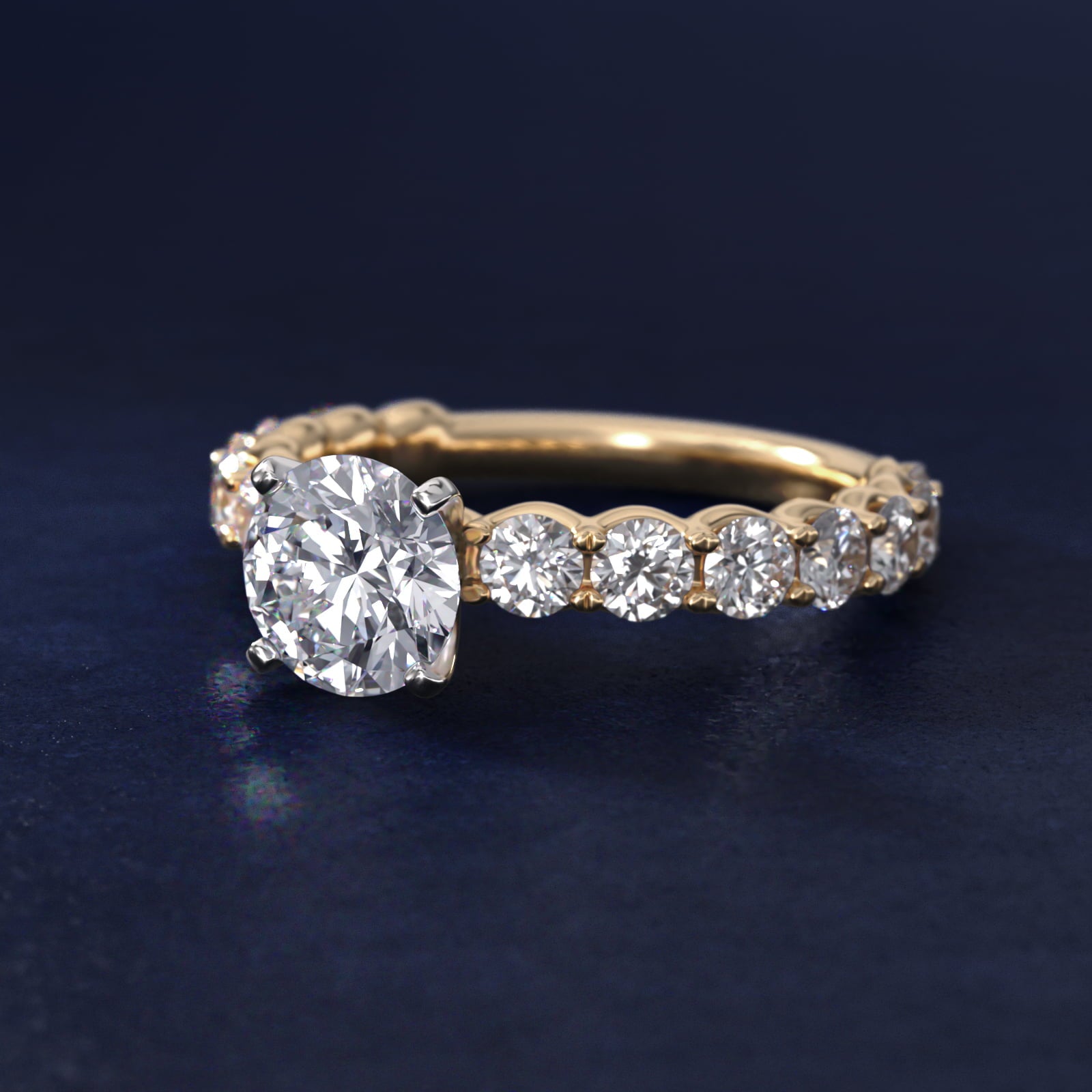 Selene Diamond Engagement Ring in 18k Yellow Gold (1 1/3 ct. tw.) - Round Center
