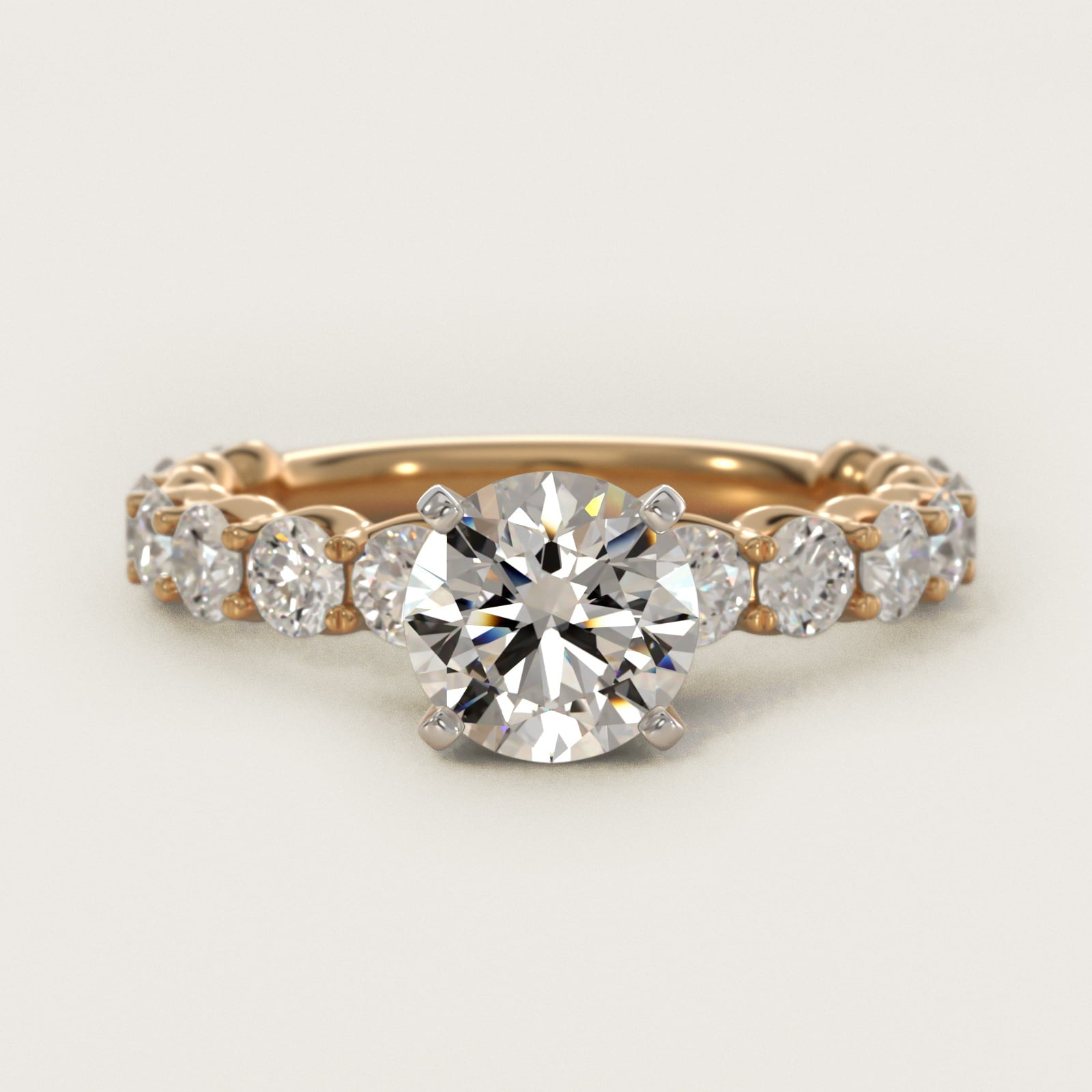 Selene Diamond Engagement Ring in 14k Yellow Gold (1 1/3 ct. tw.) - Round Center