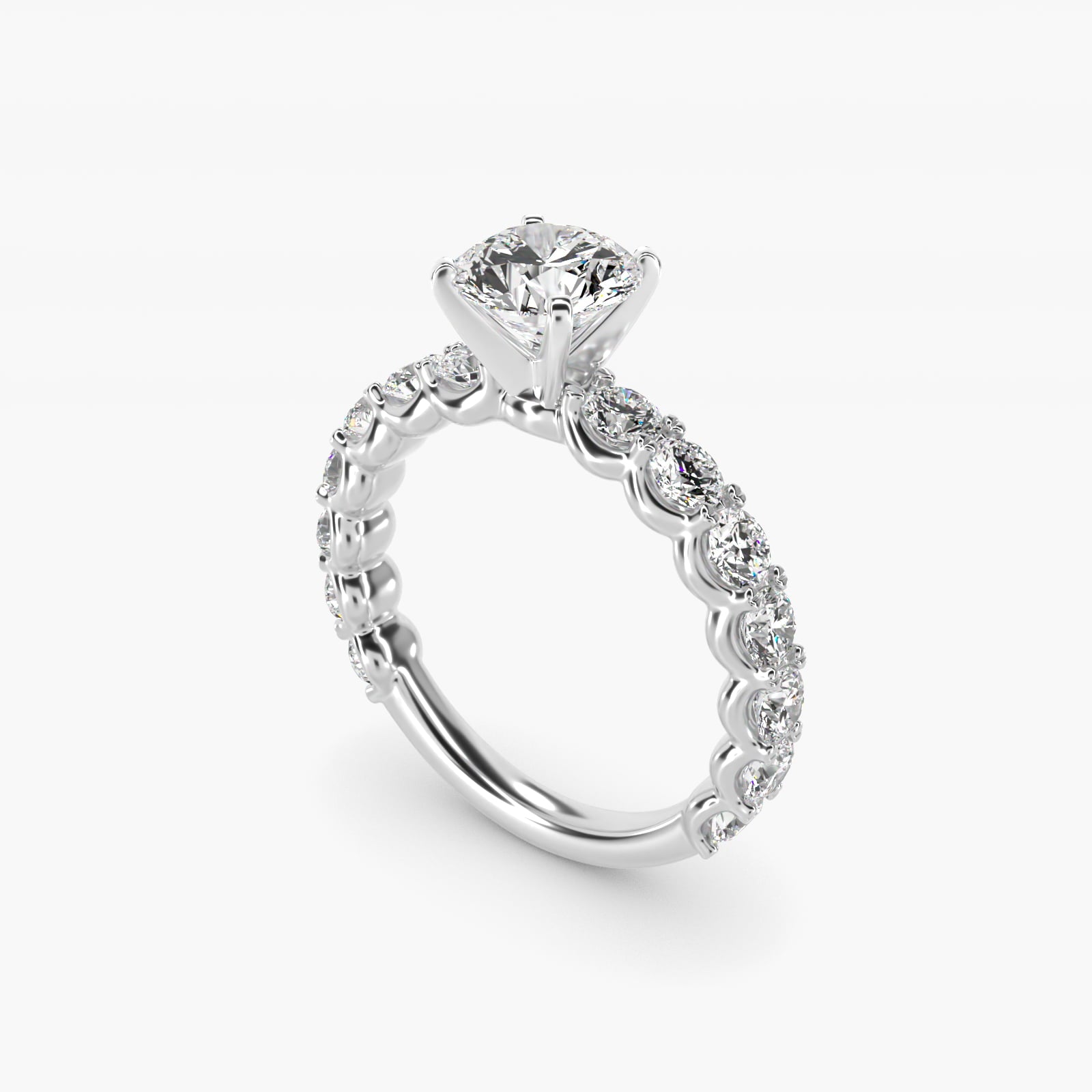 Selene Diamond Engagement Ring in Platinum (1 1/3 ct. tw.) - Round Center