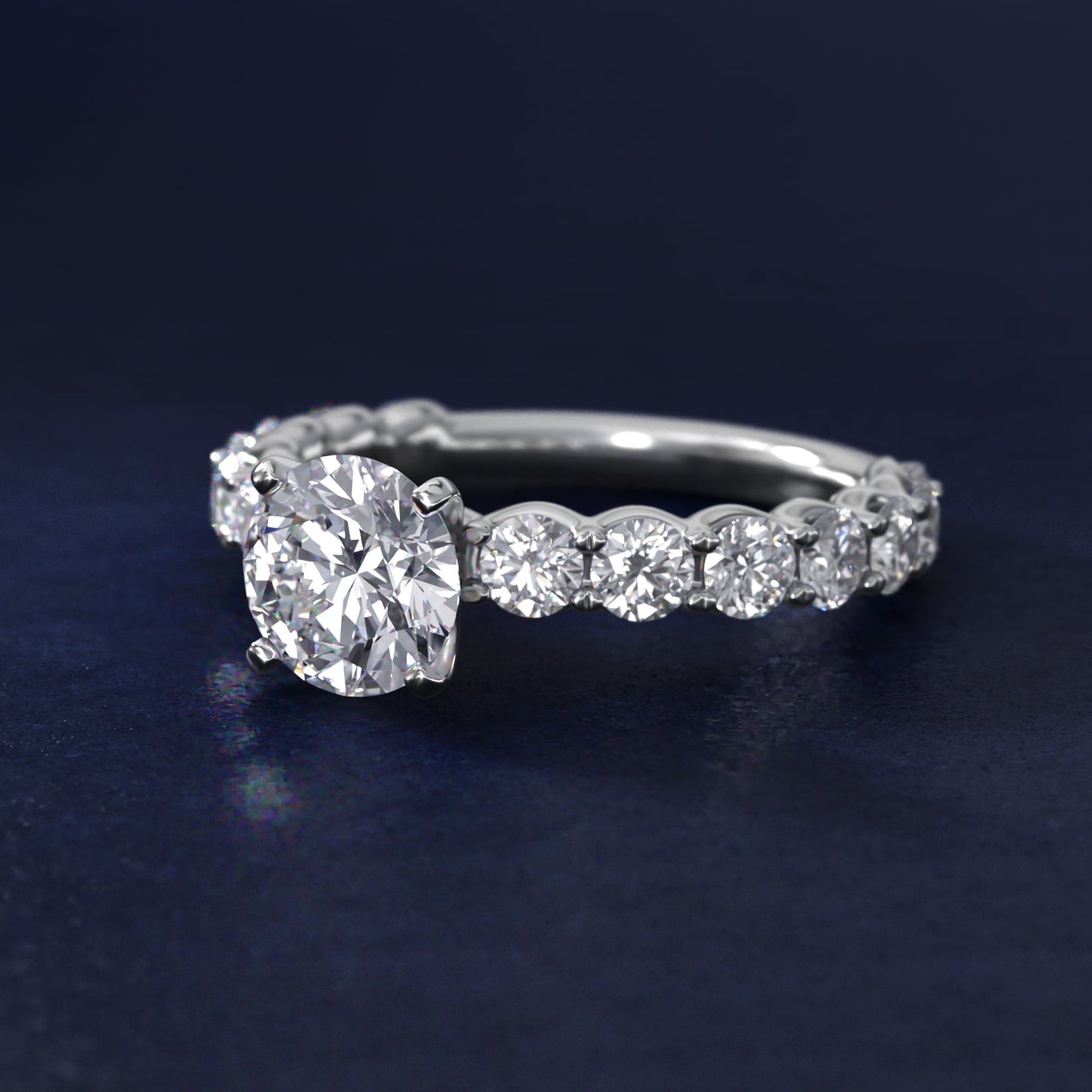 Selene Diamond Engagement Ring in Platinum (1 1/3 ct. tw.) - Round Center