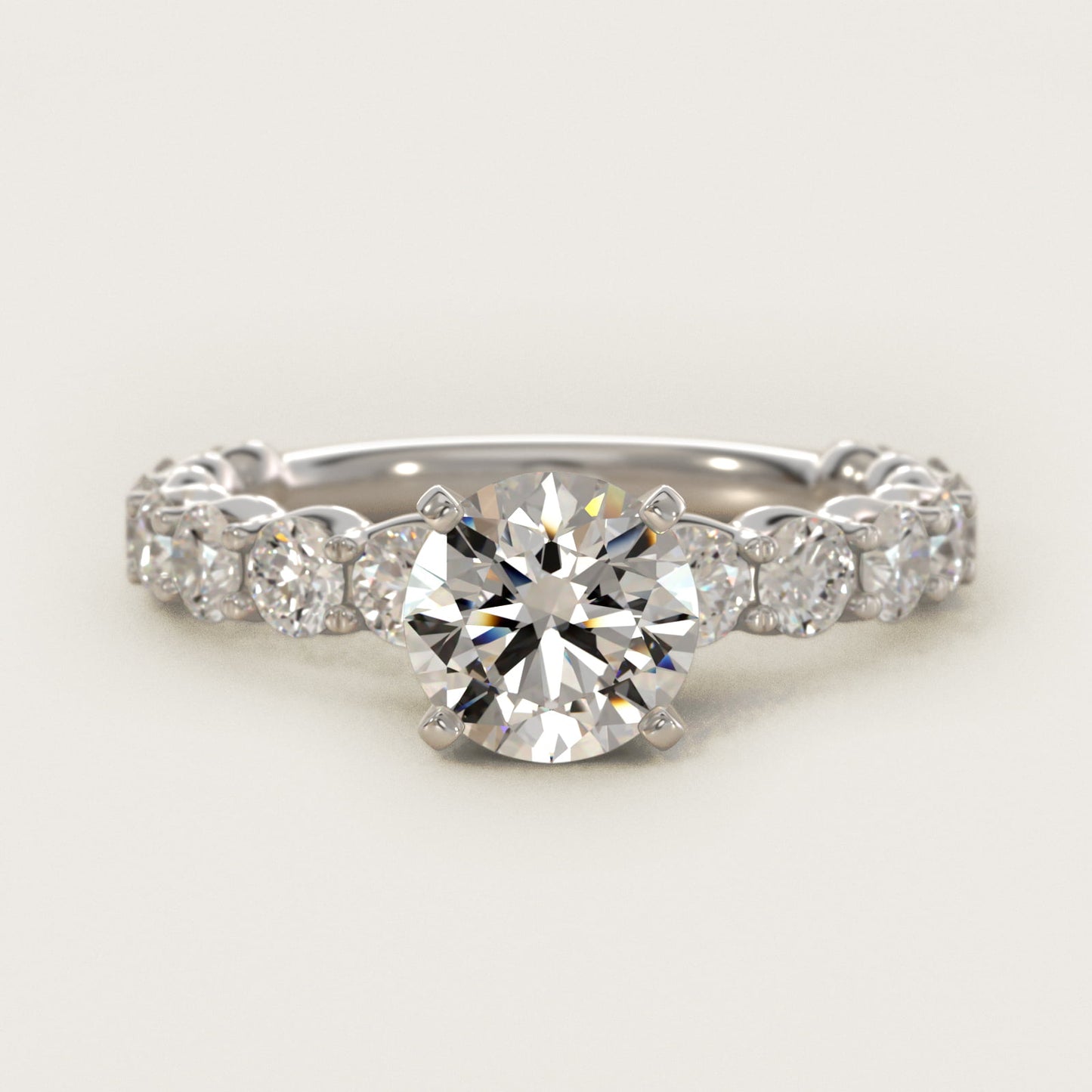 Selene Diamond Engagement Ring in Platinum (1 1/3 ct. tw.) - Round Center