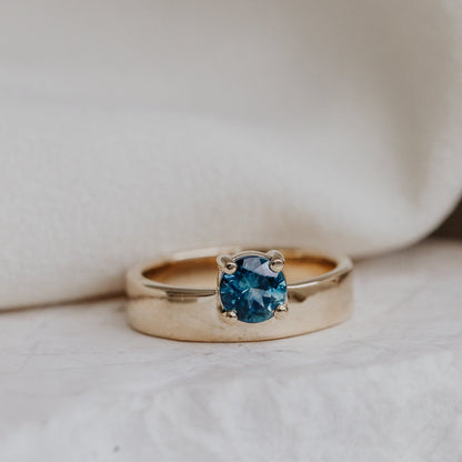 The Sezanne Round Blue Montana Sapphire Ring