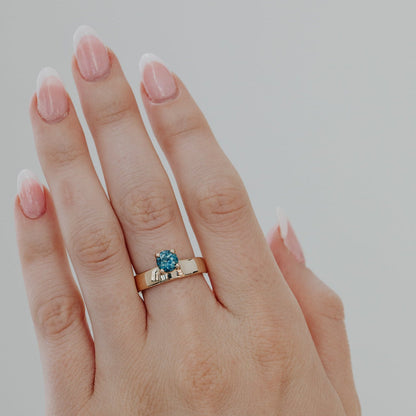 The Sezanne Round Blue Montana Sapphire Ring