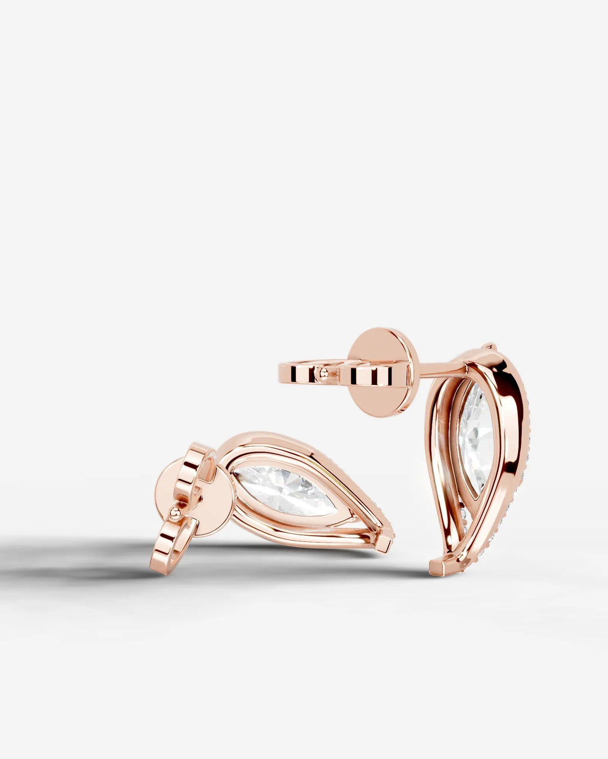 Sia Halo Lab Grown Diamond Earrings Marquise - Rose Gold