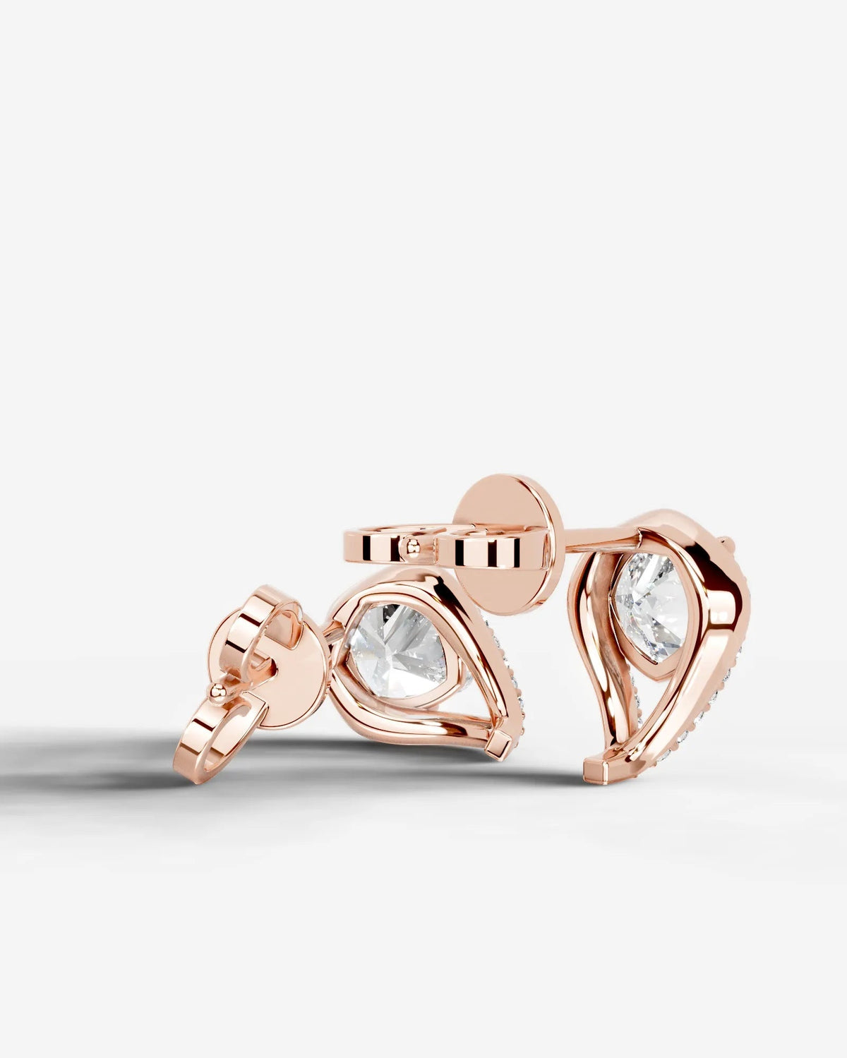 Sia Halo Lab Grown Diamond Earrings Square Cushion - Rose Gold