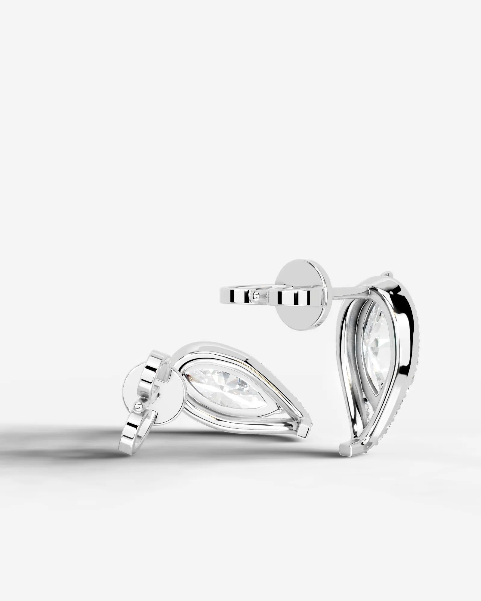 Sia Halo Lab Grown Diamond Earrings Marquise - White Gold