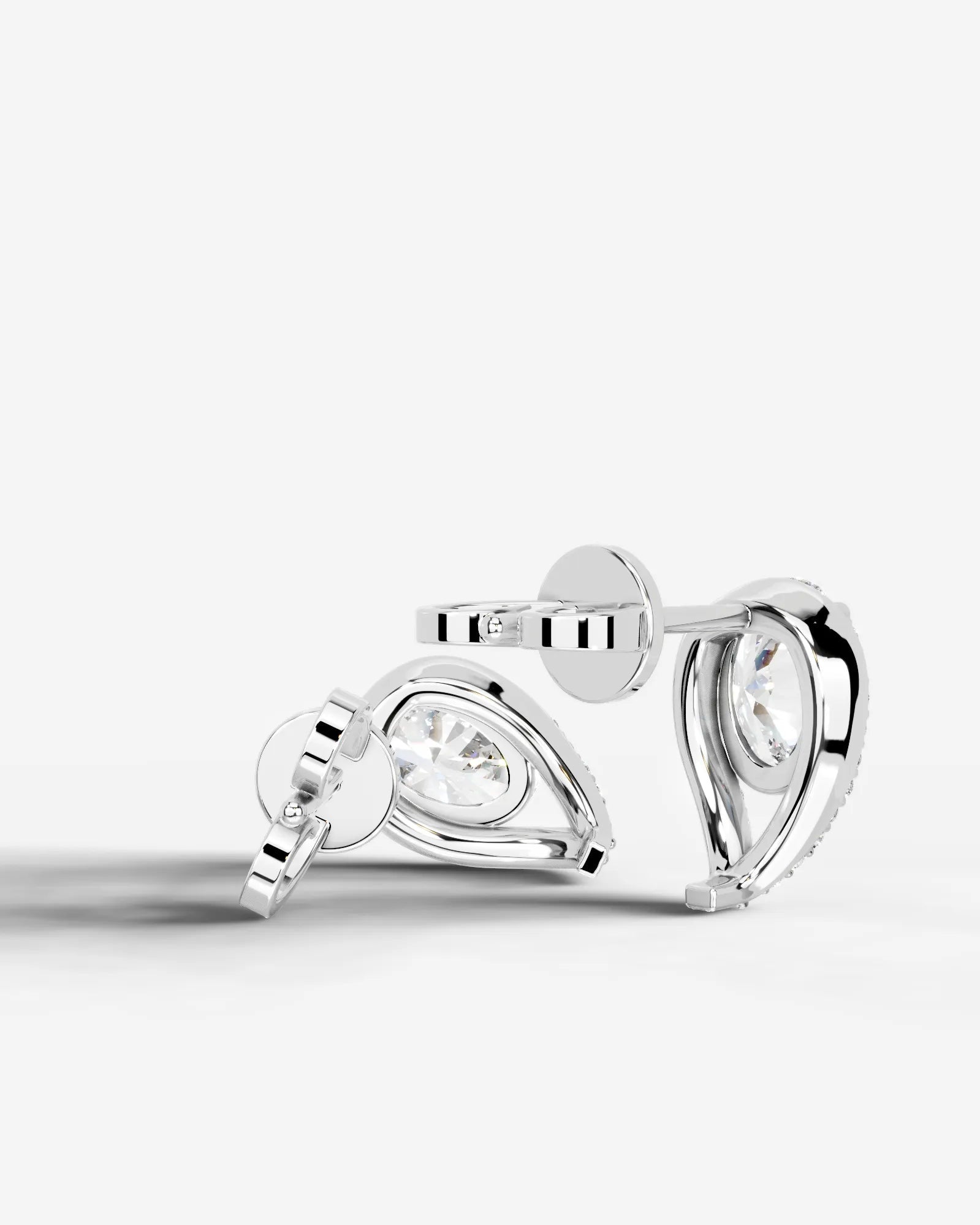 Sia Halo Lab Grown Diamond Earrings Oval - White Gold