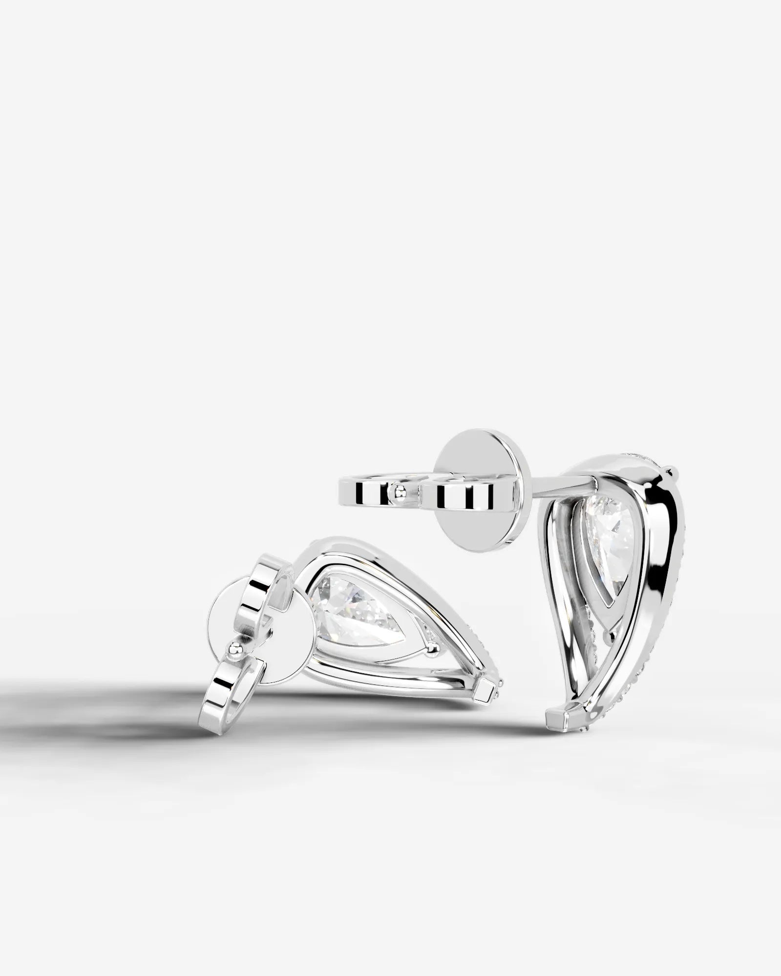 Sia Halo Lab Grown Diamond Earrings Pear - White Gold