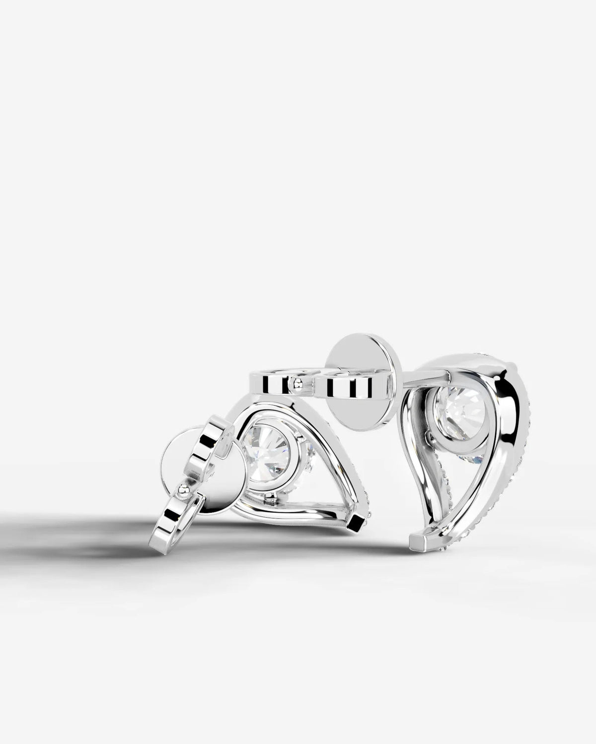 Sia Halo Lab Grown Diamond Earrings Round - White Gold