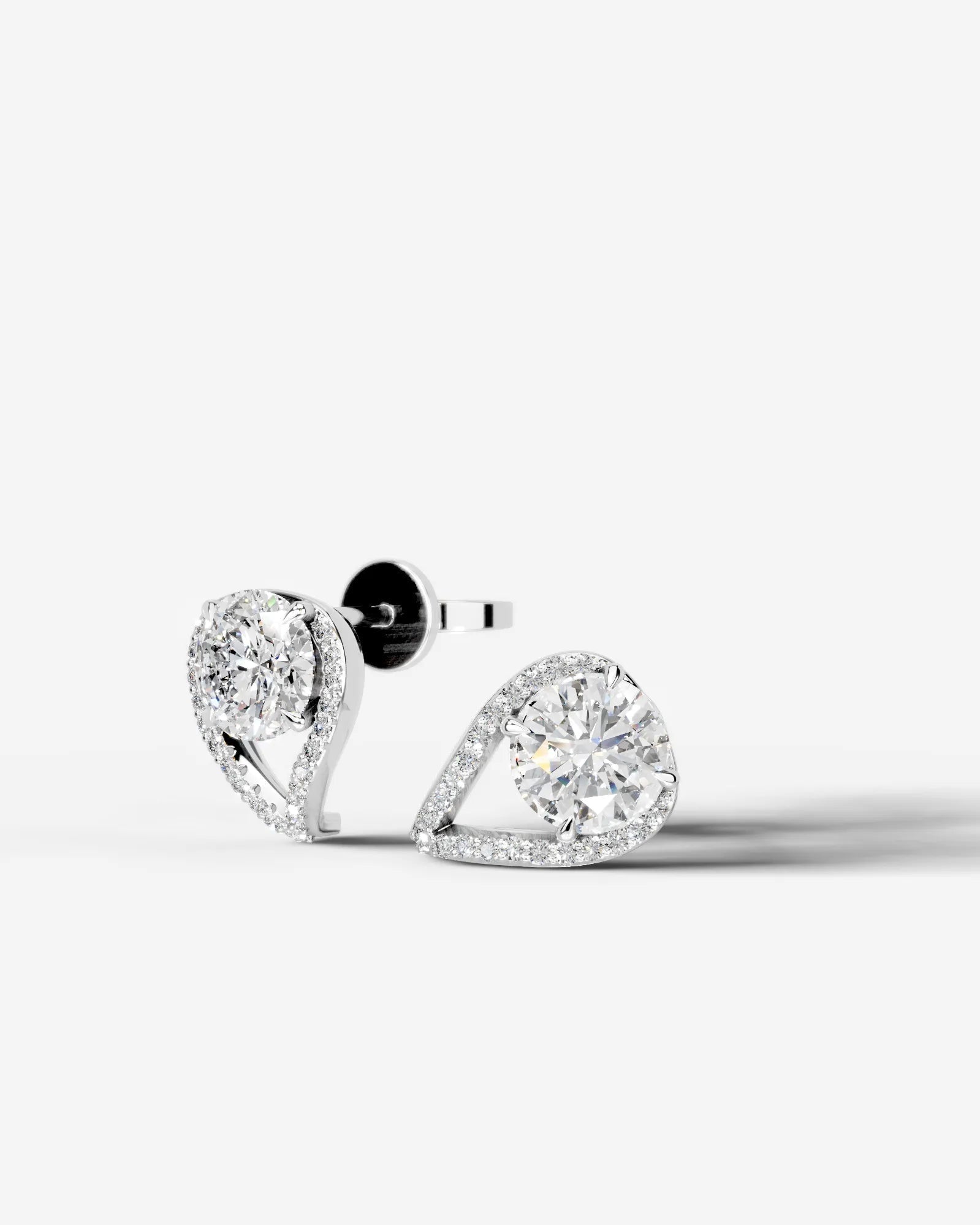 Sia Halo Lab Grown Diamond Earrings Round - Platinum