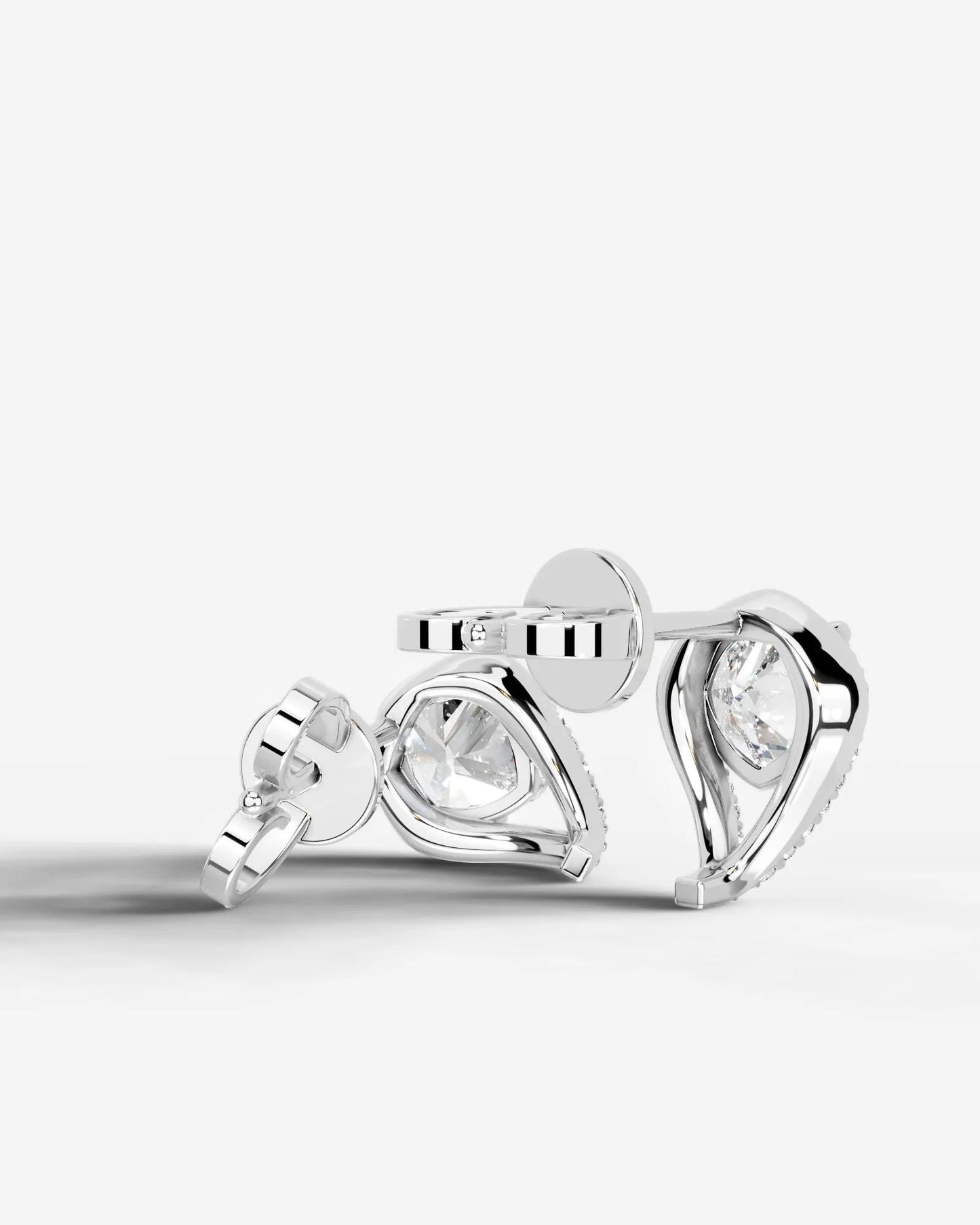Sia Halo Lab Grown Diamond Earrings Square Cushion - White Gold