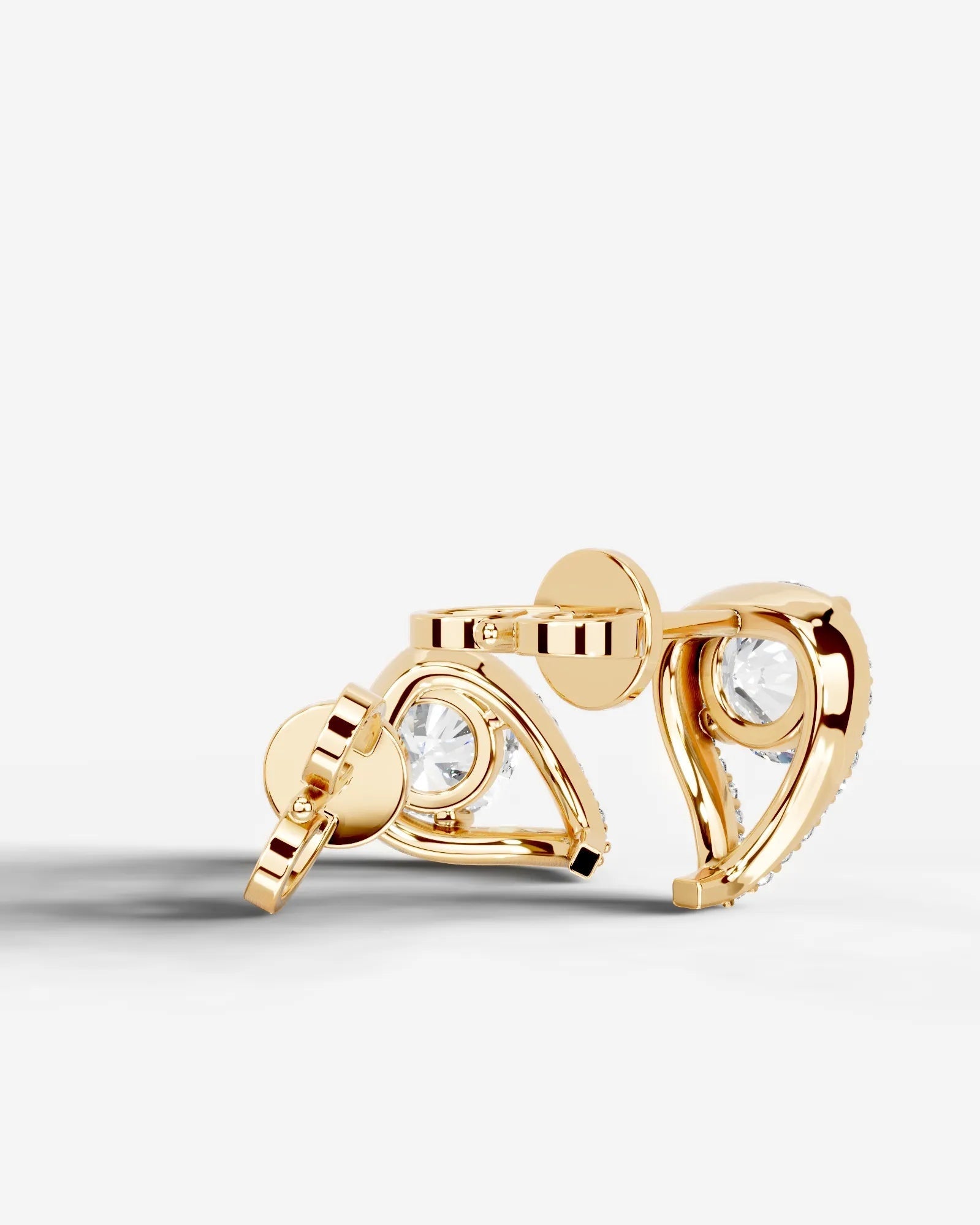 Sia Halo Lab Grown Diamond Earrings Round - Yellow Gold