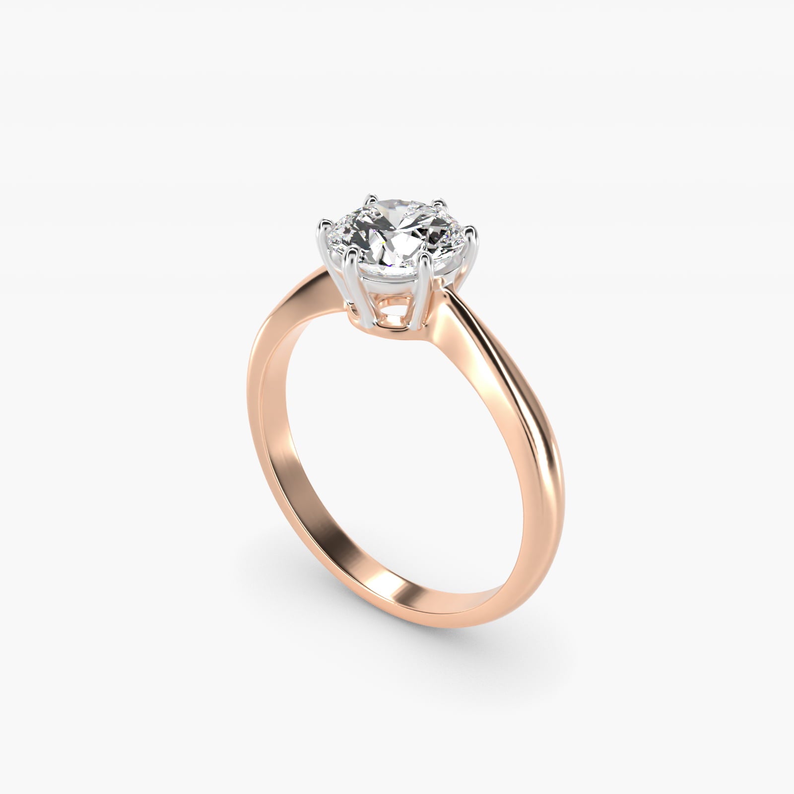Six Prong Solitaire Engagement Ring With Wire Basket In 14K Rose Gold By James Allen - Round Center