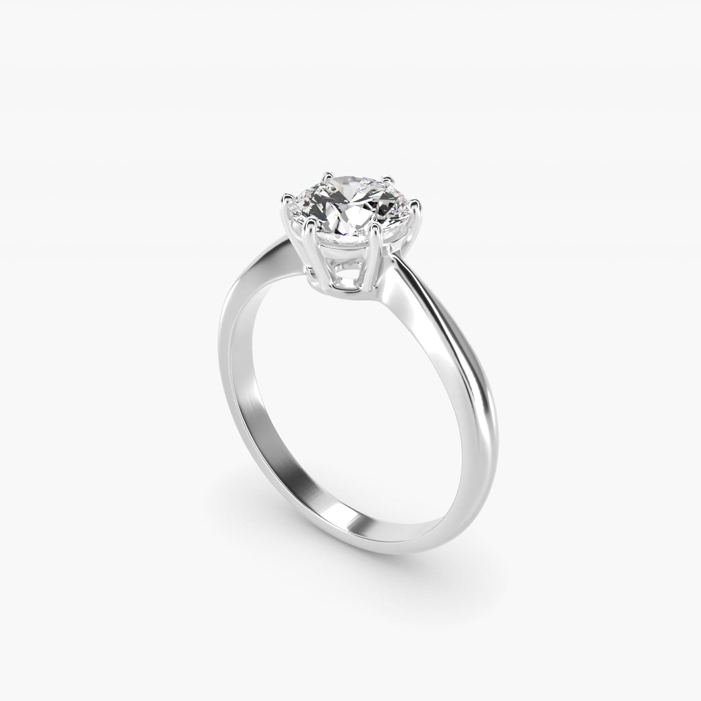 Six Prong Solitaire Engagement Ring With Wire Basket In 14K White Gold By James Allen - Round Center