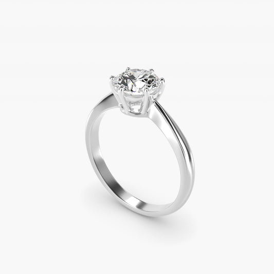 Six Prong Solitaire Engagement Ring With Wire Basket In 18k White Gold By James Allen - Round Center