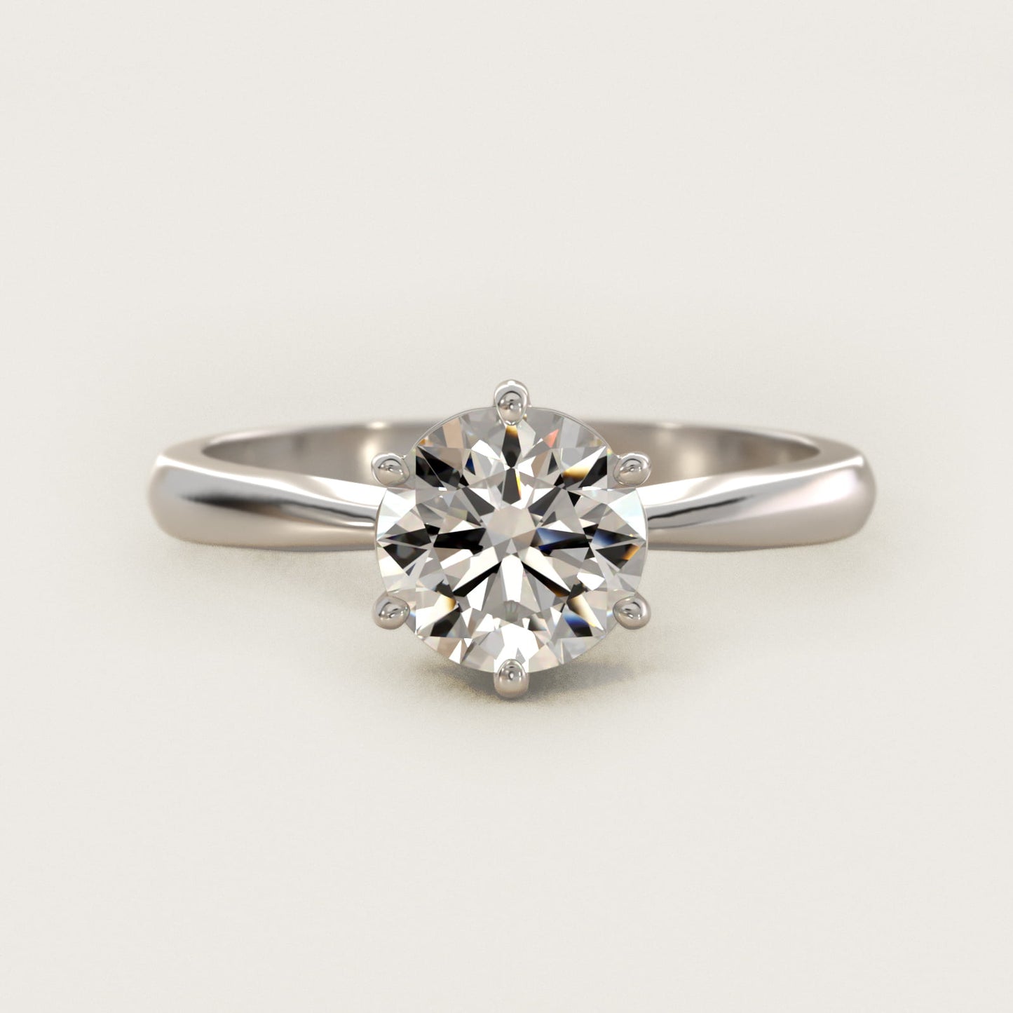 Six Prong Solitaire Engagement Ring With Wire Basket In 14K White Gold By James Allen - Round Center