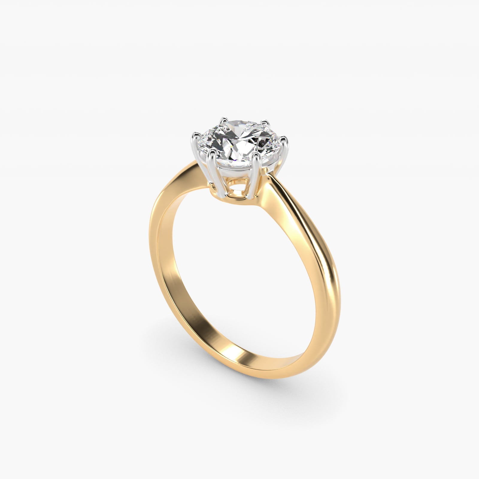 Six Prong Solitaire Engagement Ring With Wire Basket In 18k Yellow Gold By James Allen - Round Center