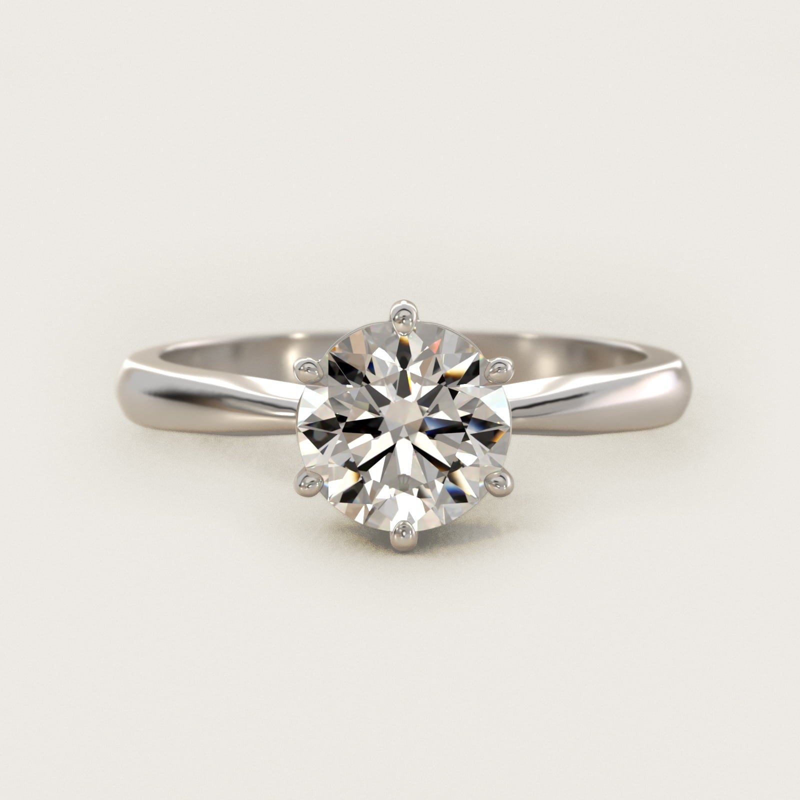 Six Prong Solitaire Engagement Ring With Wire Basket In Platinum By James Allen - Round Center