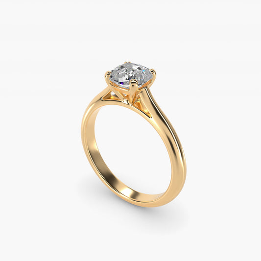 Sleek Solitaire Engagement Ring In 18k Yellow Gold By James Allen - Cushion Center