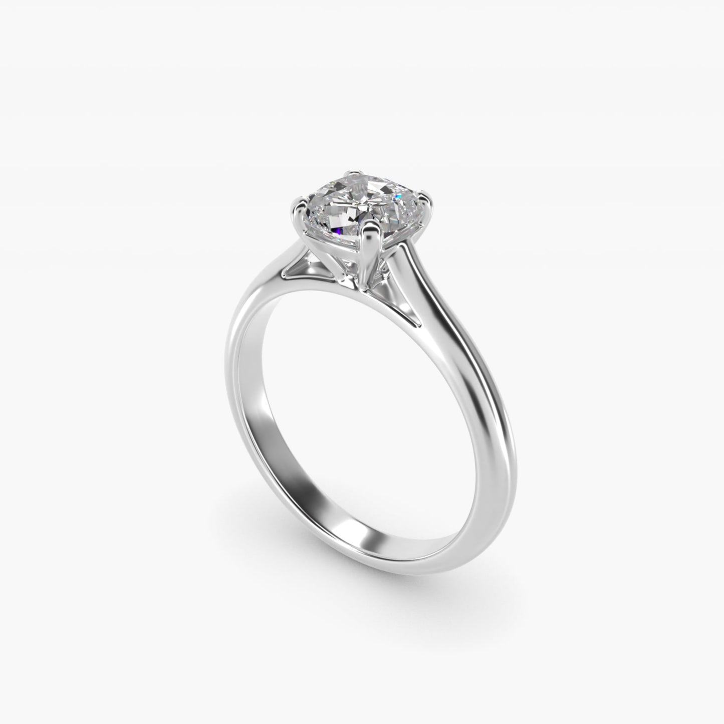 Sleek Solitaire Engagement Ring In Platinum By James Allen - Cushion Center