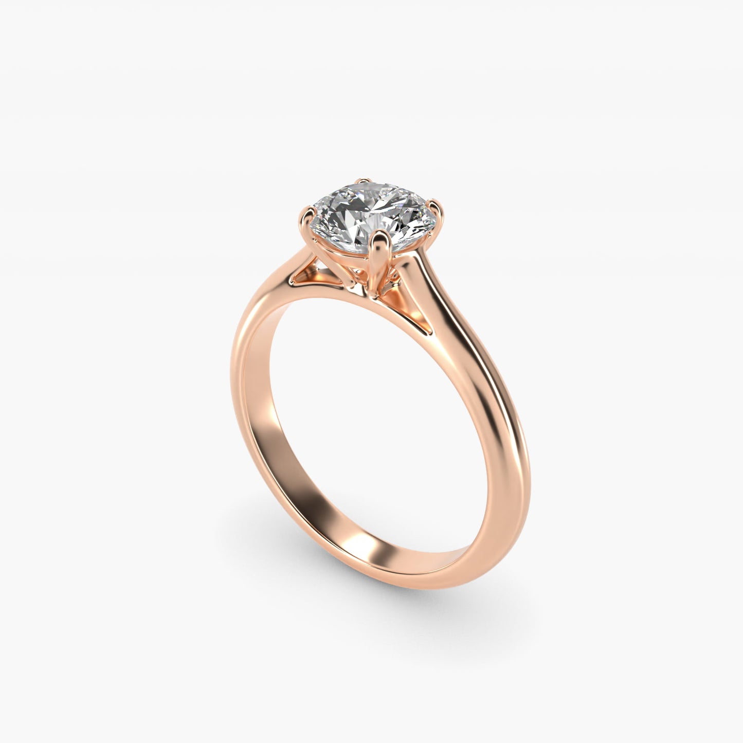 Sleek Solitaire Engagement Ring In 14K Rose Gold By James Allen - Round Center