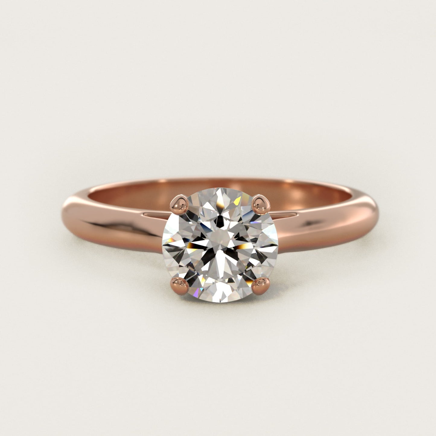 Sleek Solitaire Engagement Ring In 18k Rose Gold By James Allen - Round Center