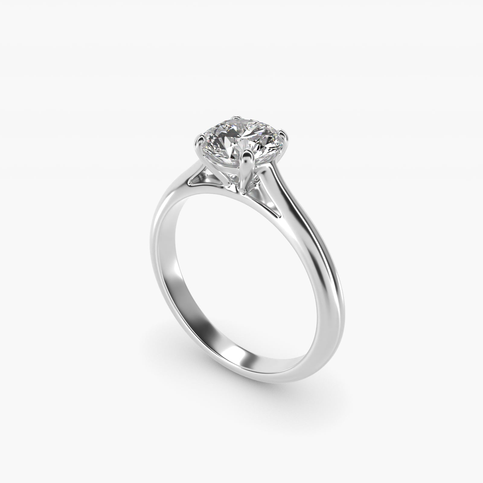 Sleek Solitaire Engagement Ring In 18k White Gold By James Allen - Round Center