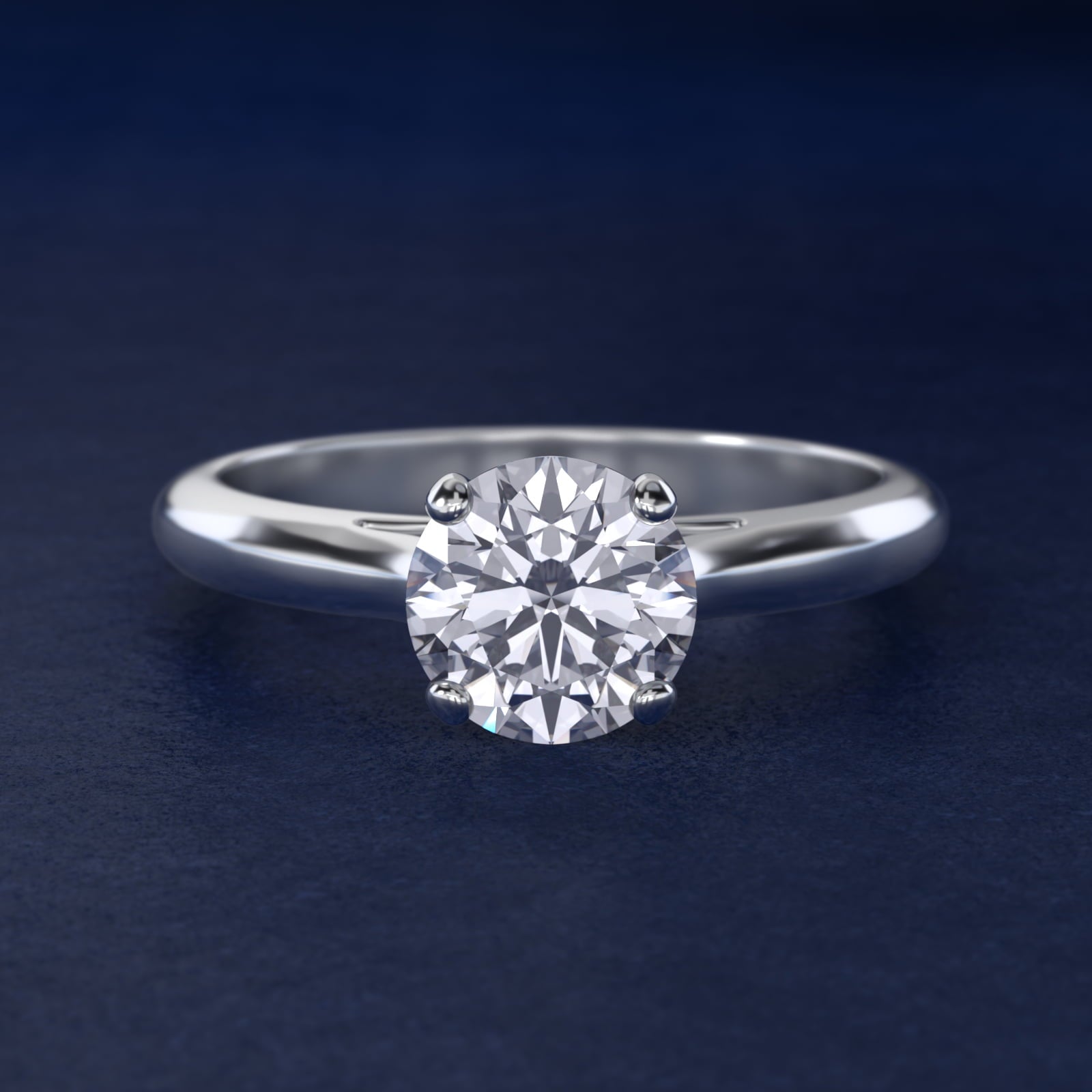 Sleek Solitaire Engagement Ring In 14K White Gold By James Allen - Round Center