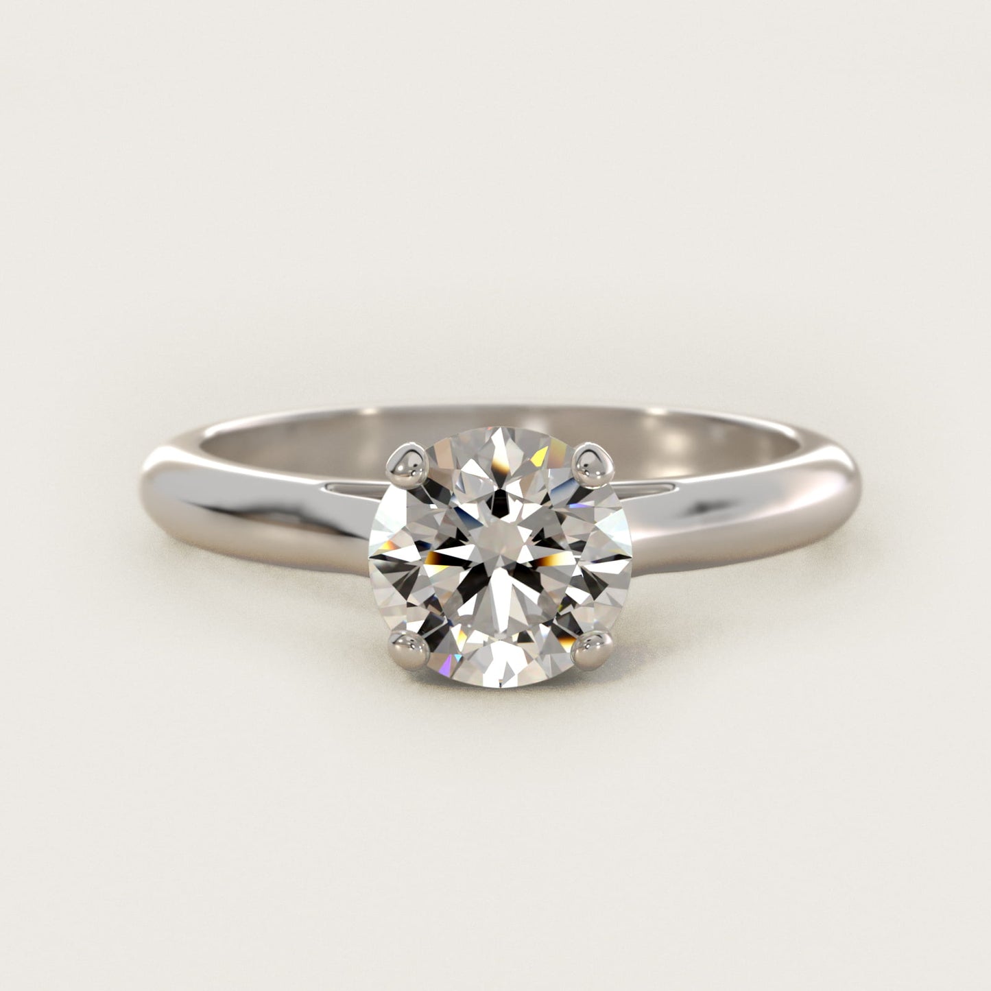 Sleek Solitaire Engagement Ring In 14K White Gold By James Allen - Round Center