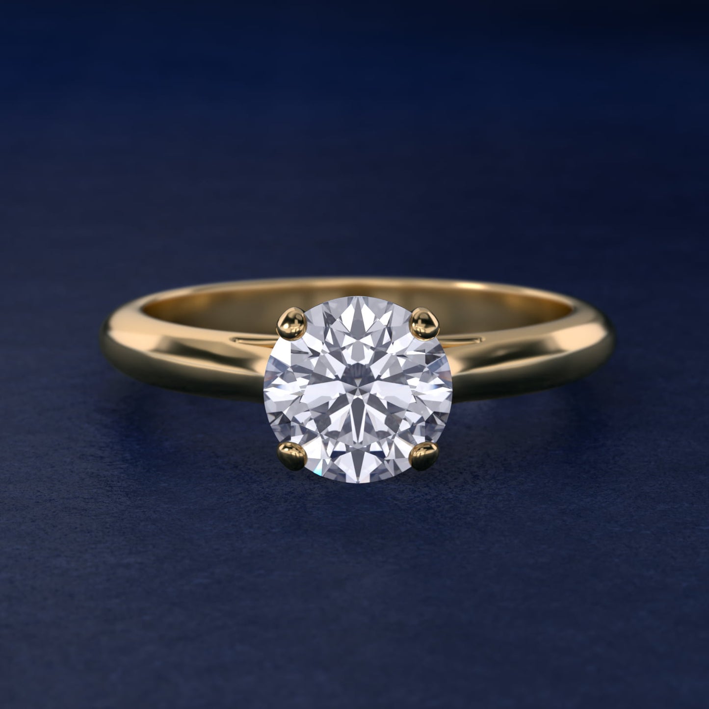 Sleek Solitaire Engagement Ring In 14K Yellow Gold By James Allen - Round Center