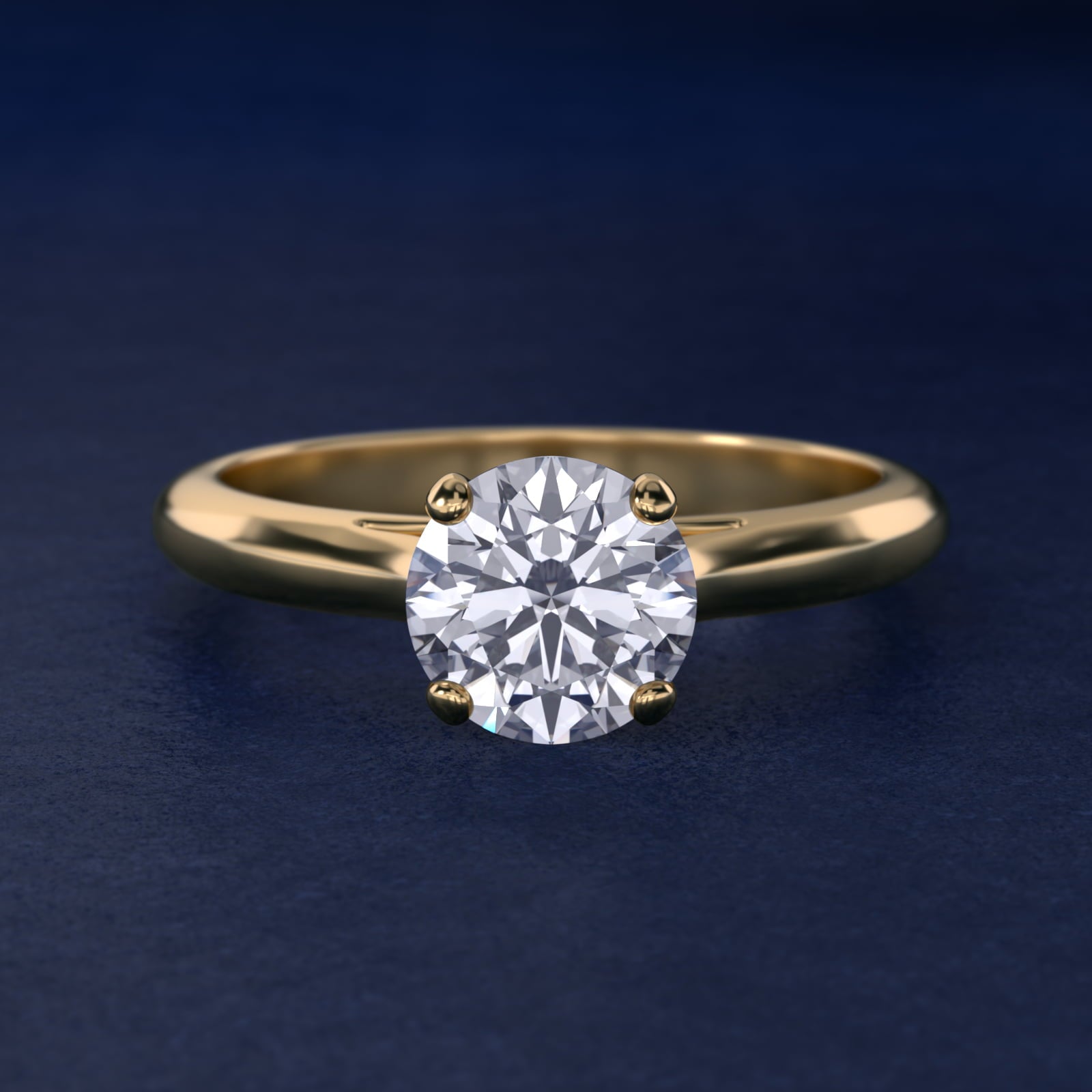 Sleek Solitaire Engagement Ring In 18k Yellow Gold By James Allen - Round Center