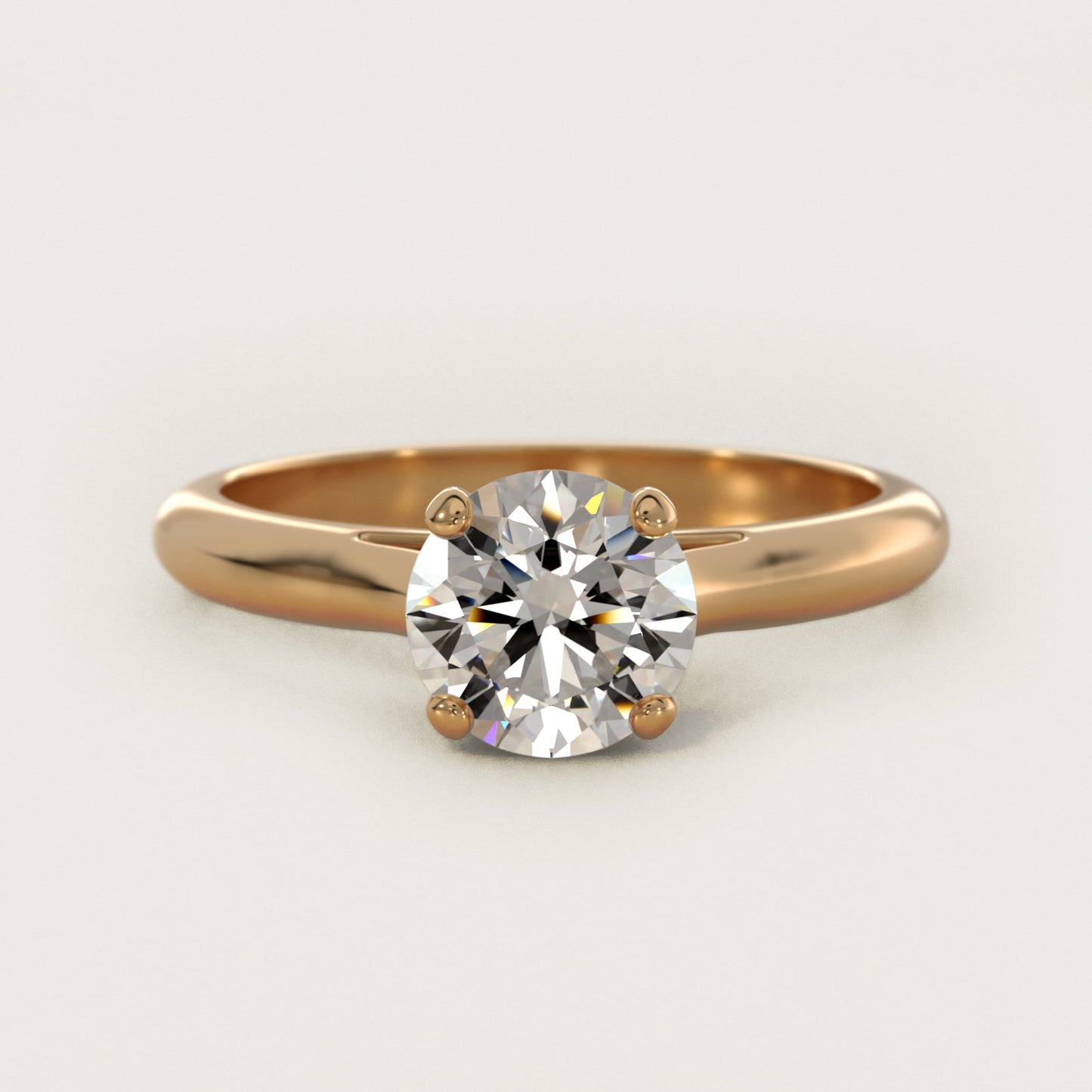 Sleek Solitaire Engagement Ring In 14K Yellow Gold By James Allen - Round Center