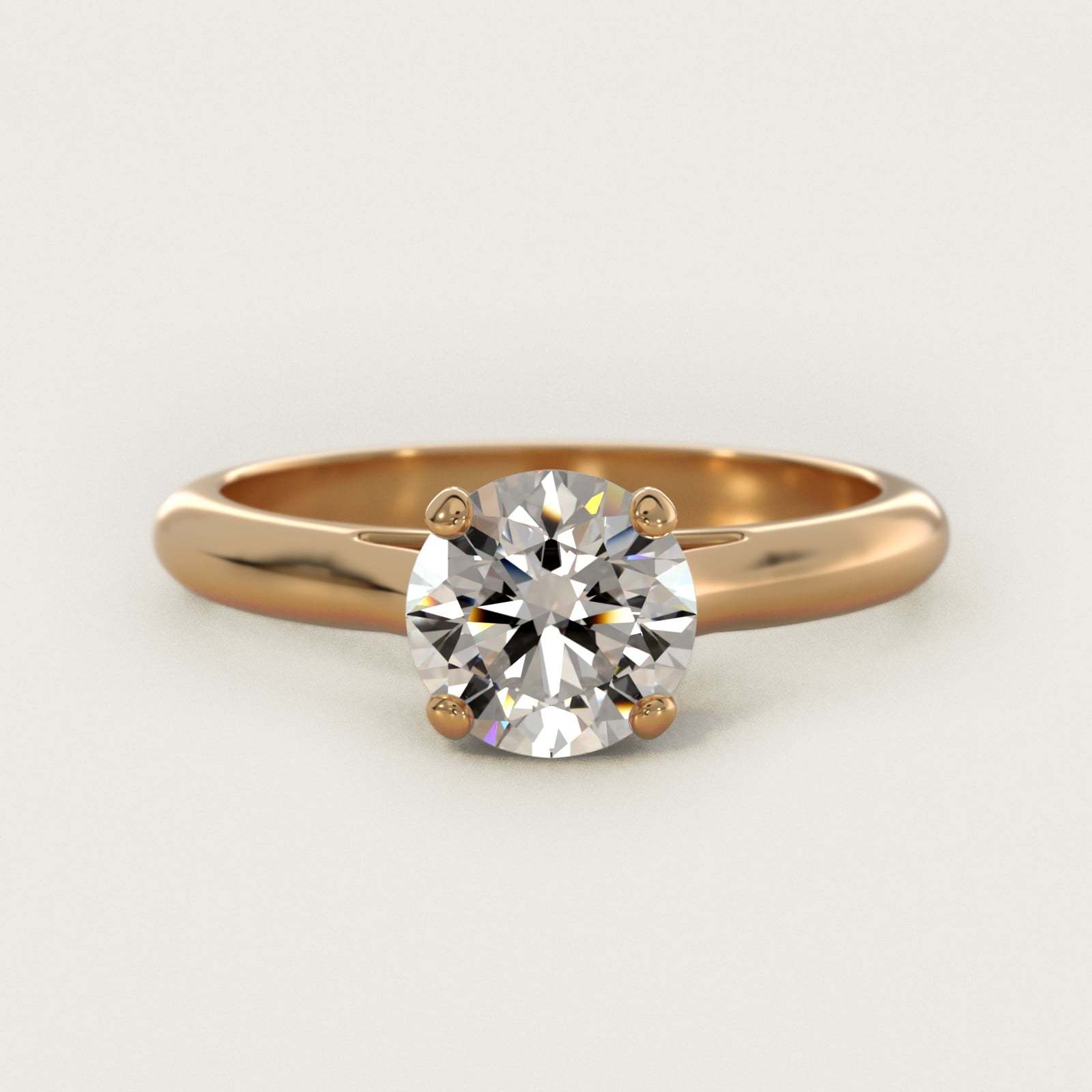 Sleek Solitaire Engagement Ring In 18k Yellow Gold By James Allen - Round Center