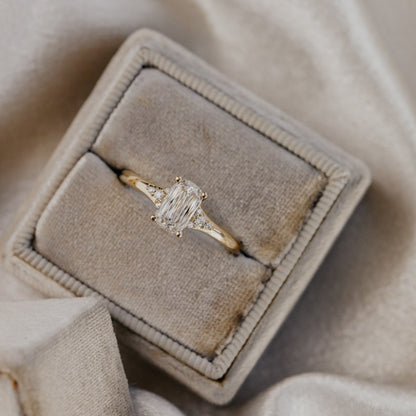The Angie Elongated Cushion Champagne Diamond Ring